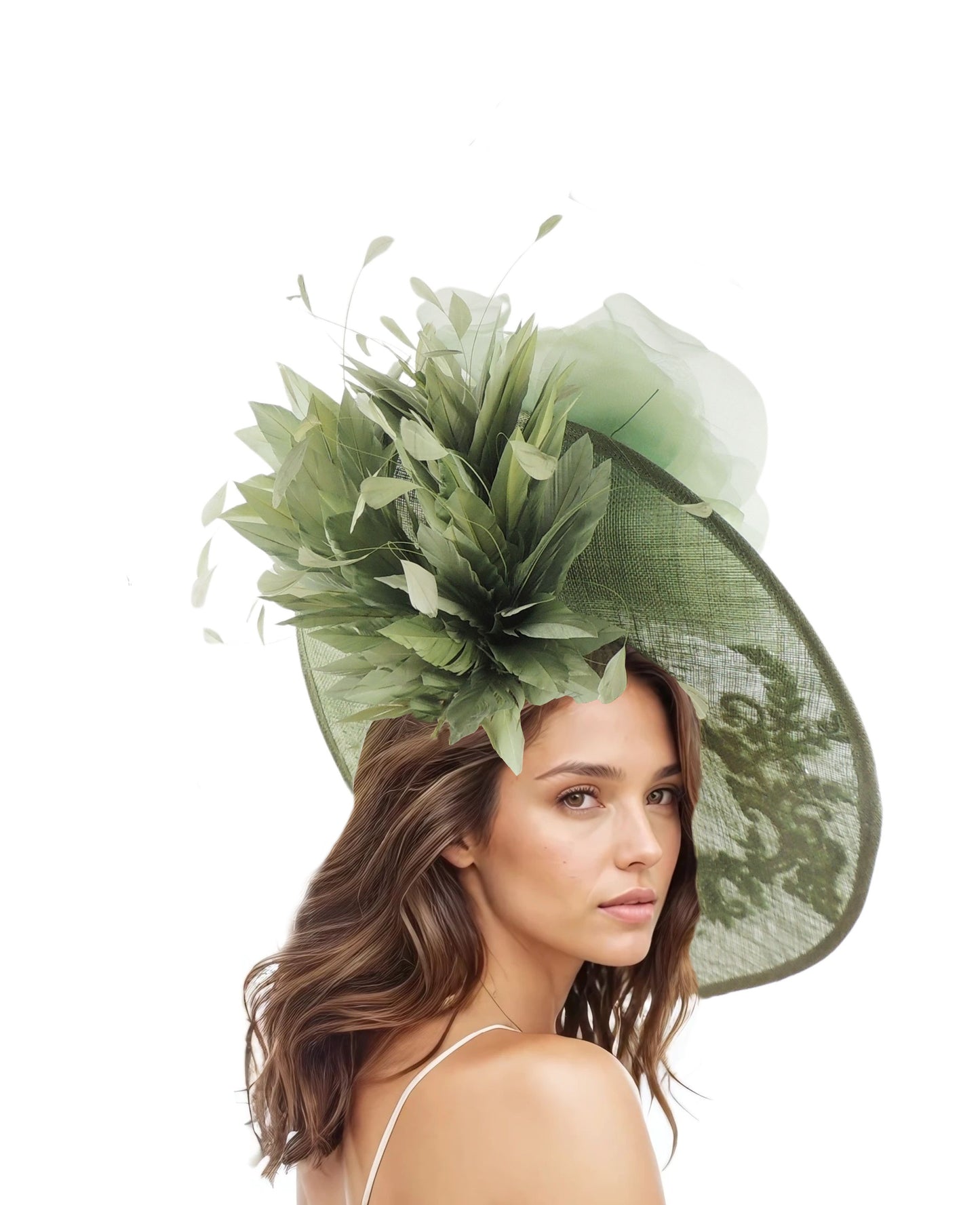 Kat Bespoke Jeweled Crystal Large Saucer Fascinator Hat