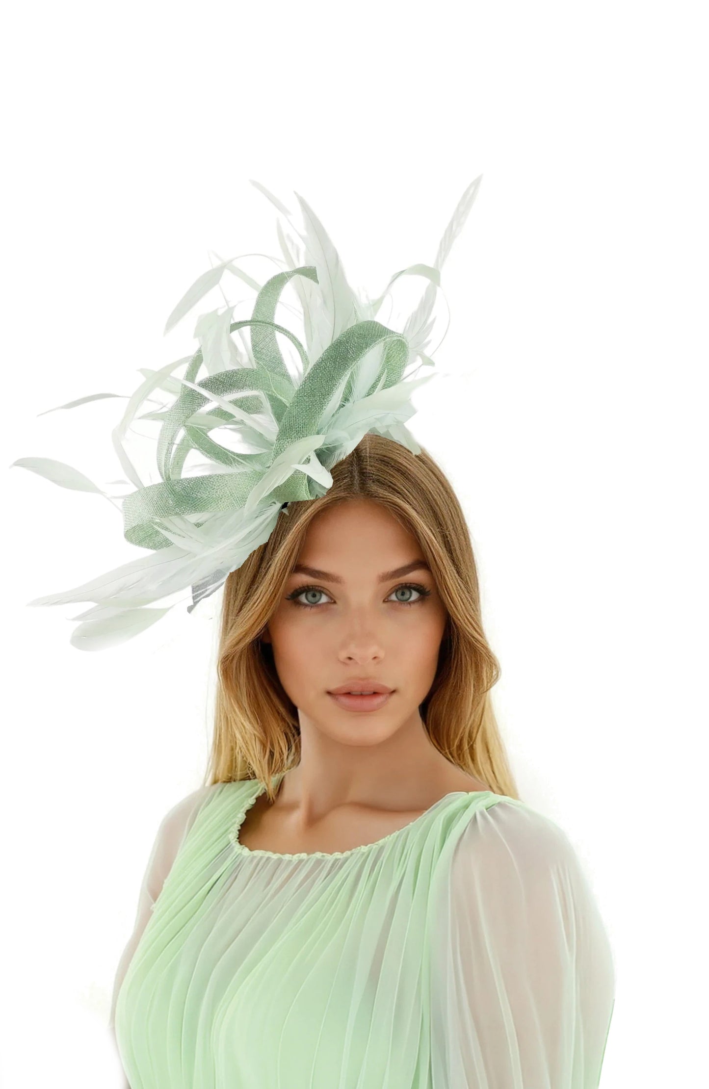 Melik Large Feather Fascinator Hat for Weddings, Royal Ascot & Kentucky Derby