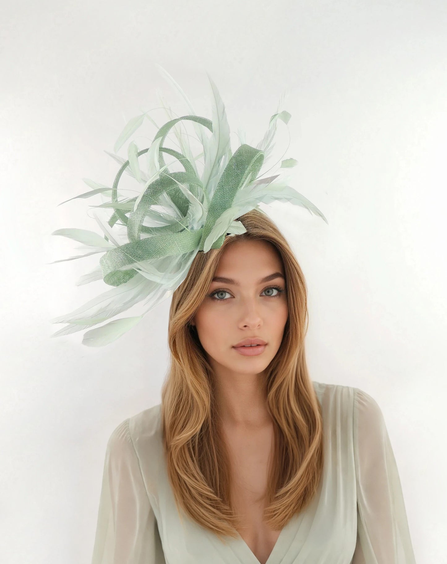 Melik Large Feather Fascinator Hat for Weddings, Royal Ascot & Kentucky Derby