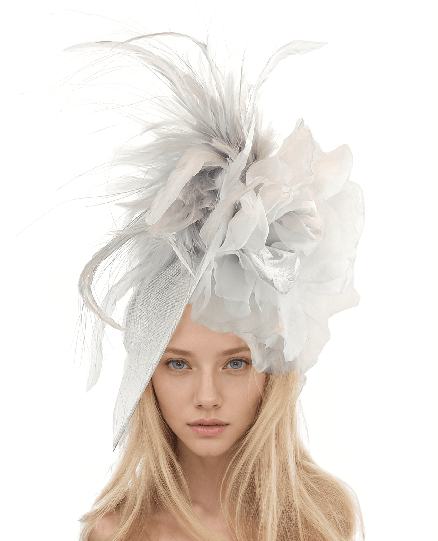 Catarina Feather Silk Flower Kentucky Derby Royal Ascot Saucer Fascinator