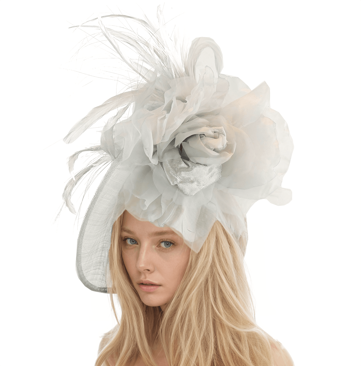 Catarina Feather Silk Flower Kentucky Derby Royal Ascot Saucer Fascinator