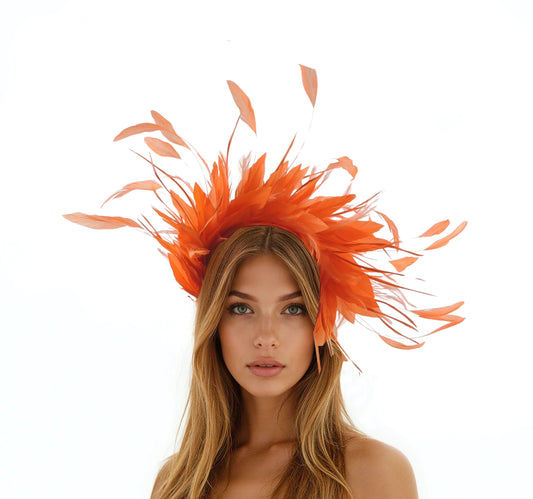 Pasha Feather Halo Crown Fascinator Hat