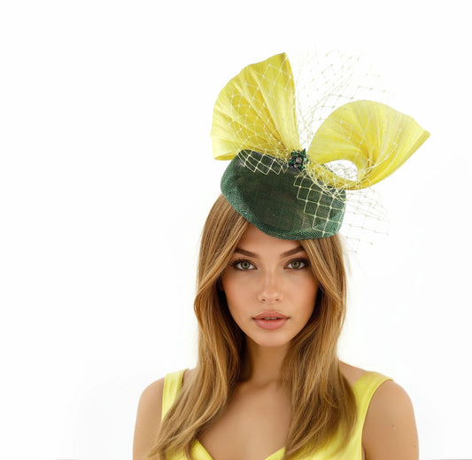 Alexis Percher Pillbox Style Bow Cocktail Fascinator - Hats By Cressida