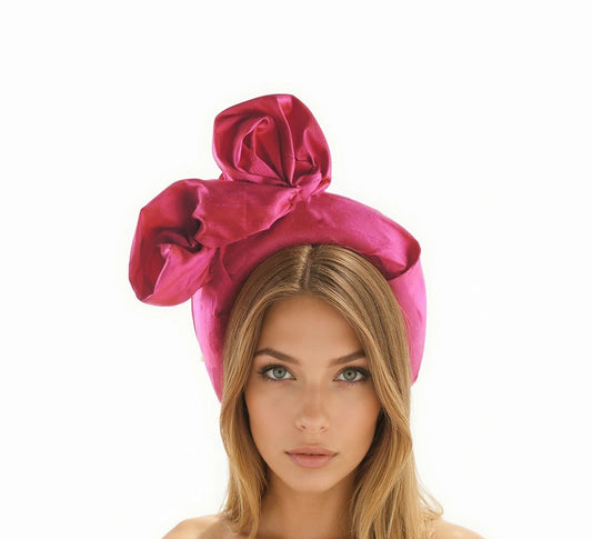 Marsha Dupion Silk Puffy Extra Wide Wedding Guest Tea Party Headband