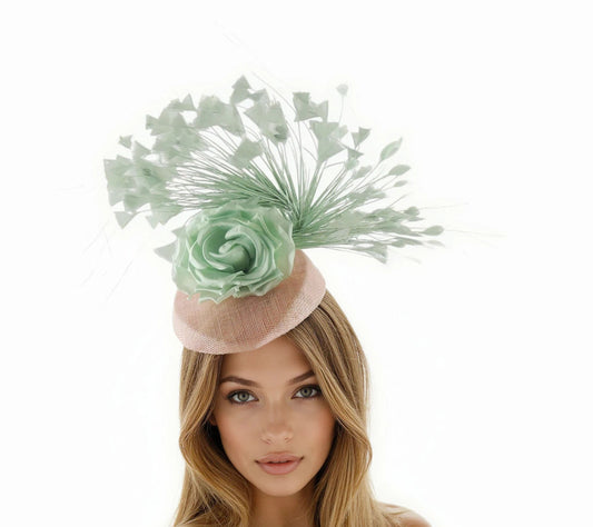 Annie Feather & Flower Pillbox Fascinator Hat