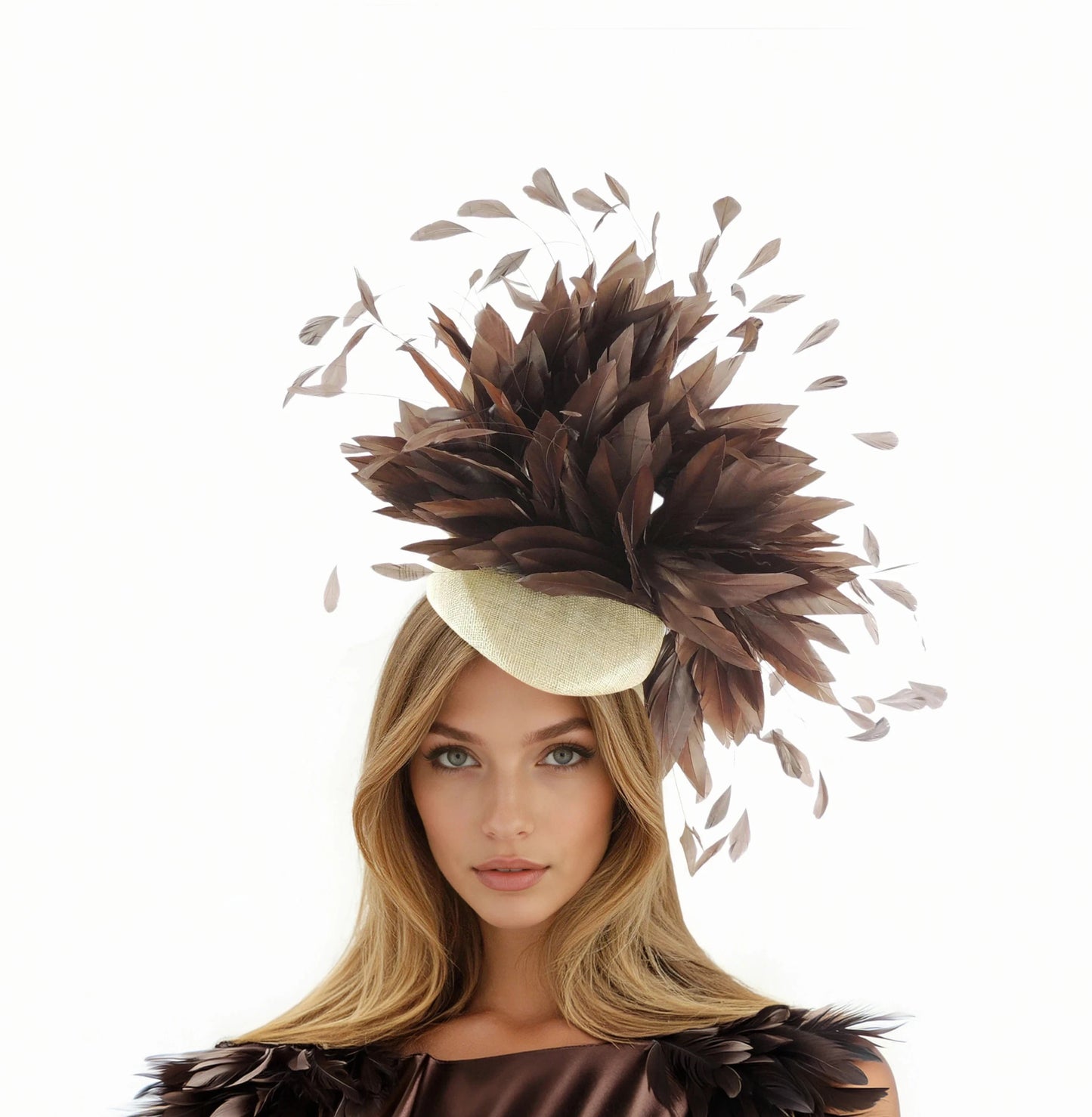 Bianca Large Feather Statement Fascinator Hat