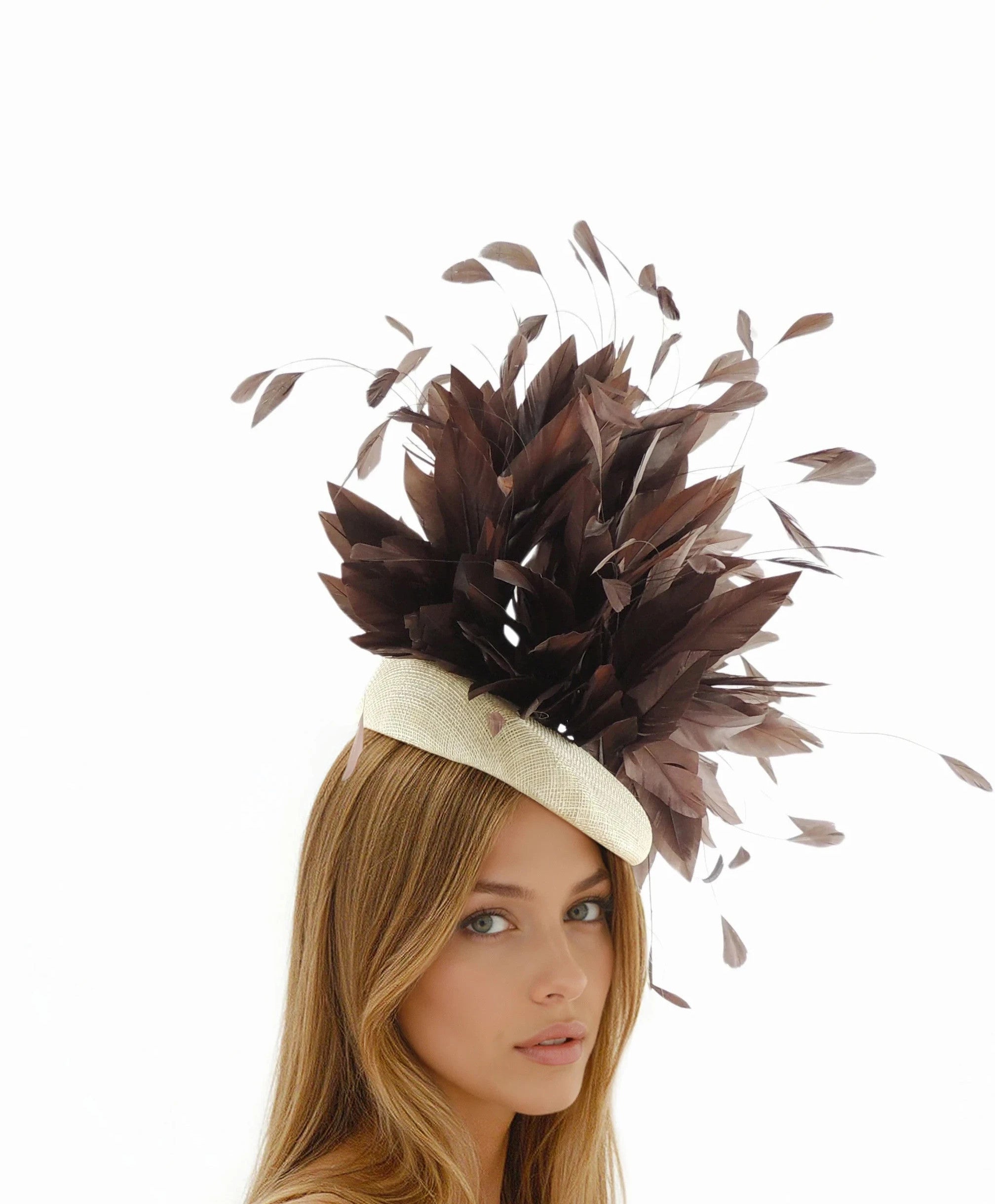 Bianca Large Feather Statement Fascinator Hat