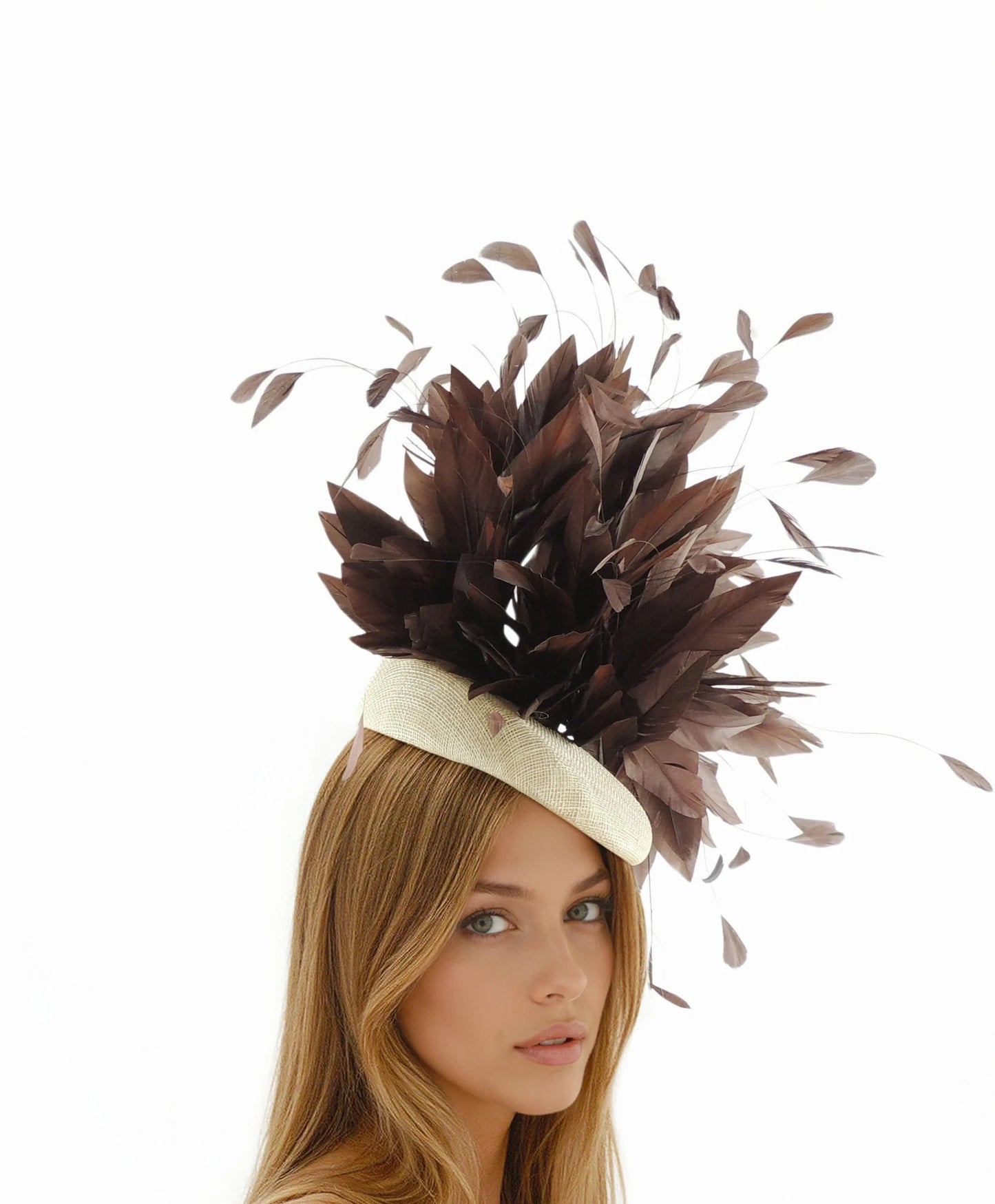 Bianca Large Feather Statement Fascinator Hat