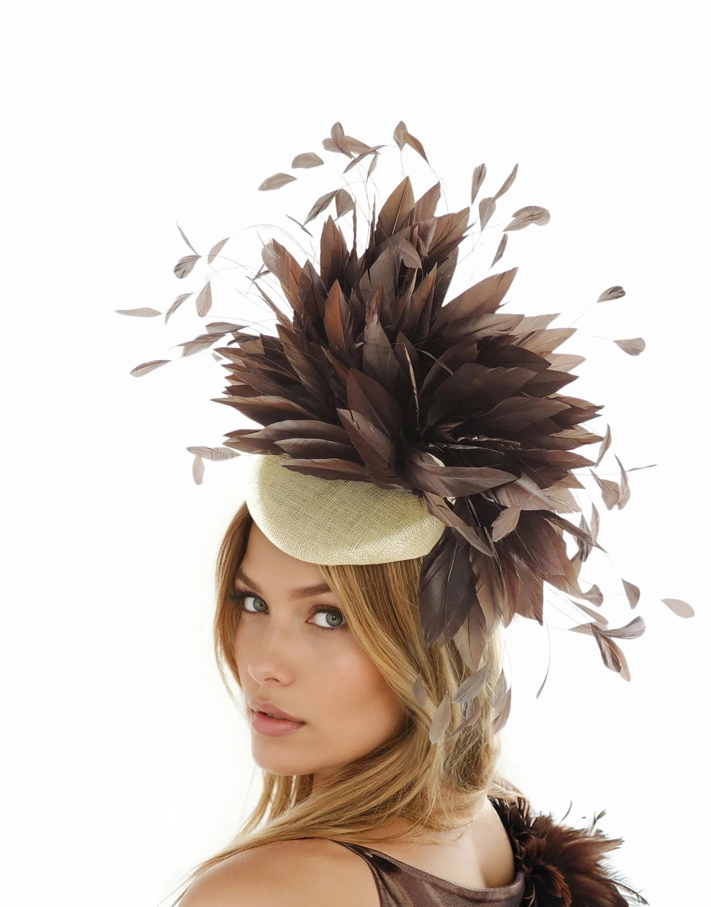 Bianca Large Feather Statement Fascinator Hat