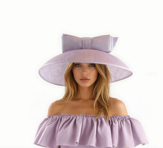 Monica - Statement Hat With SIlk Bow For Ascot, Weddings & Luncheons