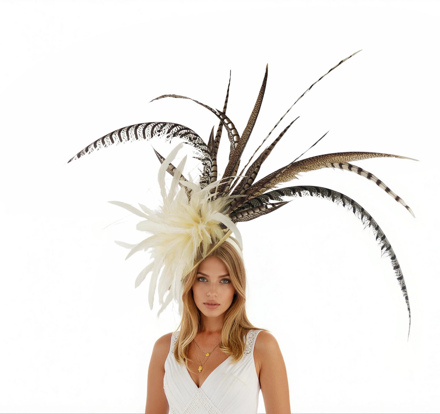 Cinna Pheasant Large Feather Kentucky Derby Fascinator
