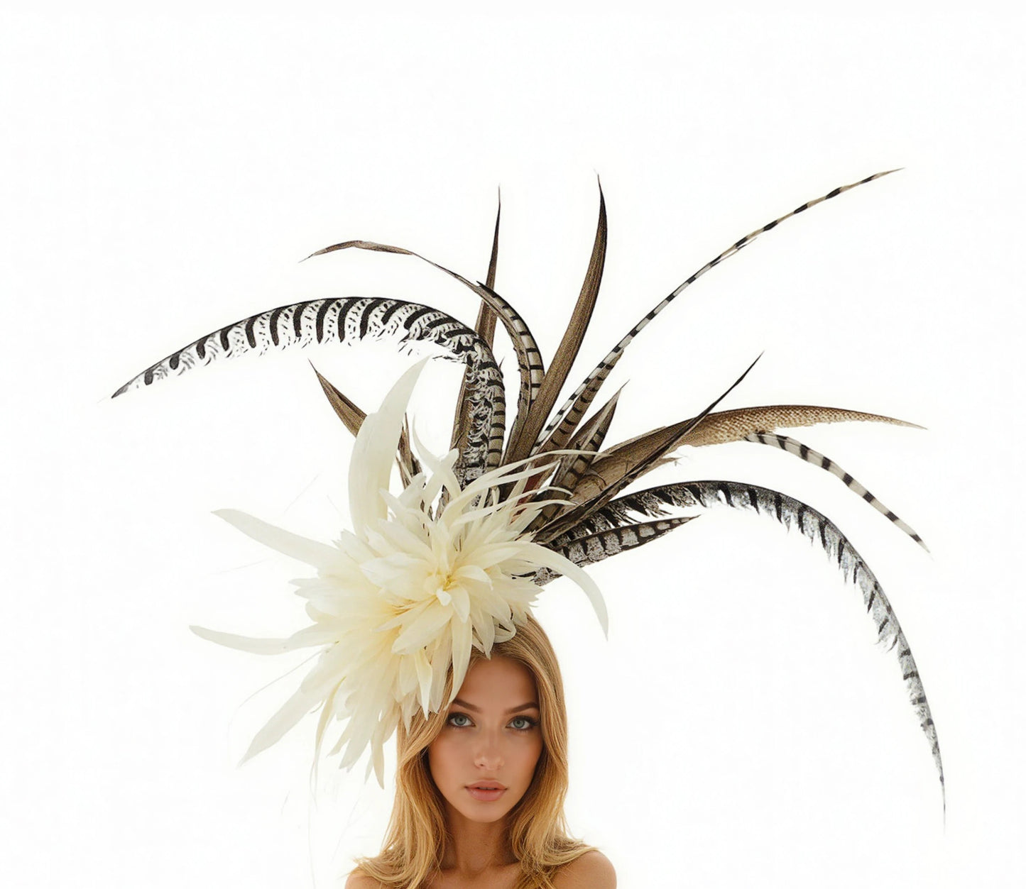 Cinna Pheasant Large Feather Kentucky Derby Fascinator