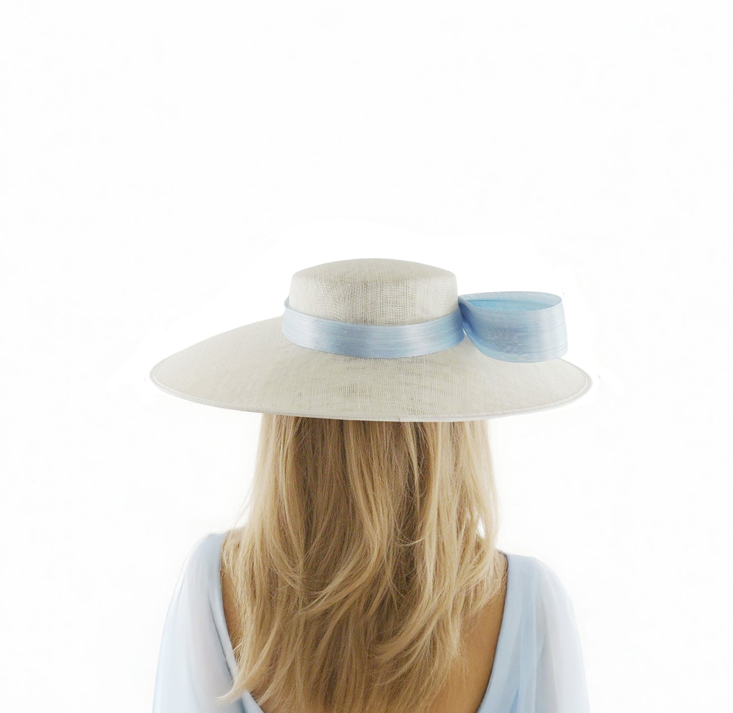 💗 Charlise– Fuchsia Hot Pink Sinamay Cartwheel Boater Hat