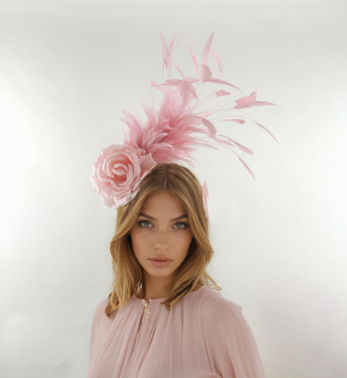 Jasmine Feather Wedding Headband Fascinator