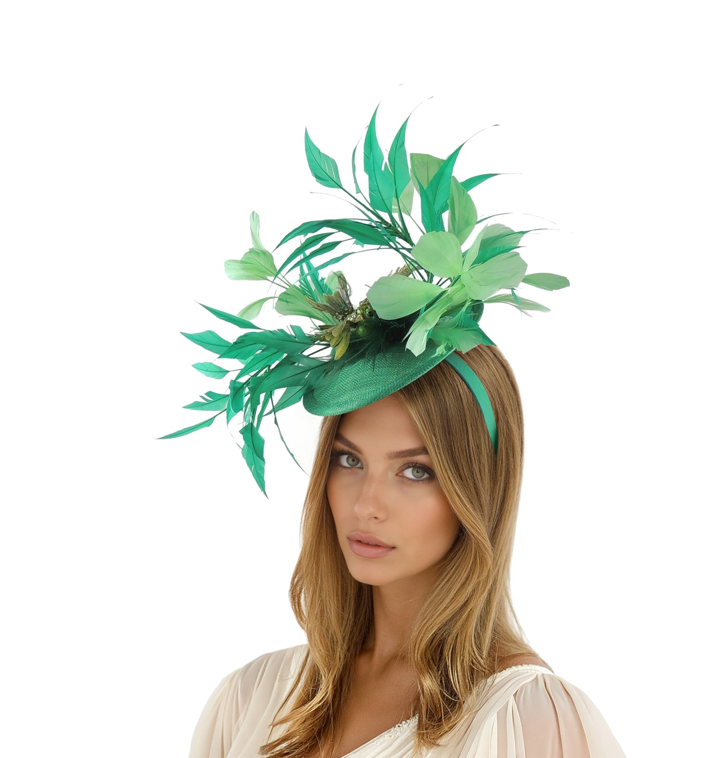 💛 Holly – Feather Fascinator Hat for Kentucky Derby, Ascot & Weddings