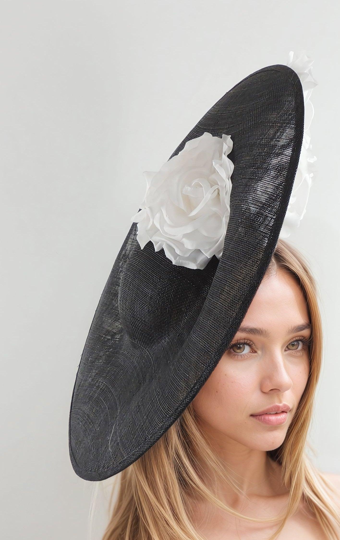 Olga Feather Cruelty Free Large Ascot Disc Fascinator Hat