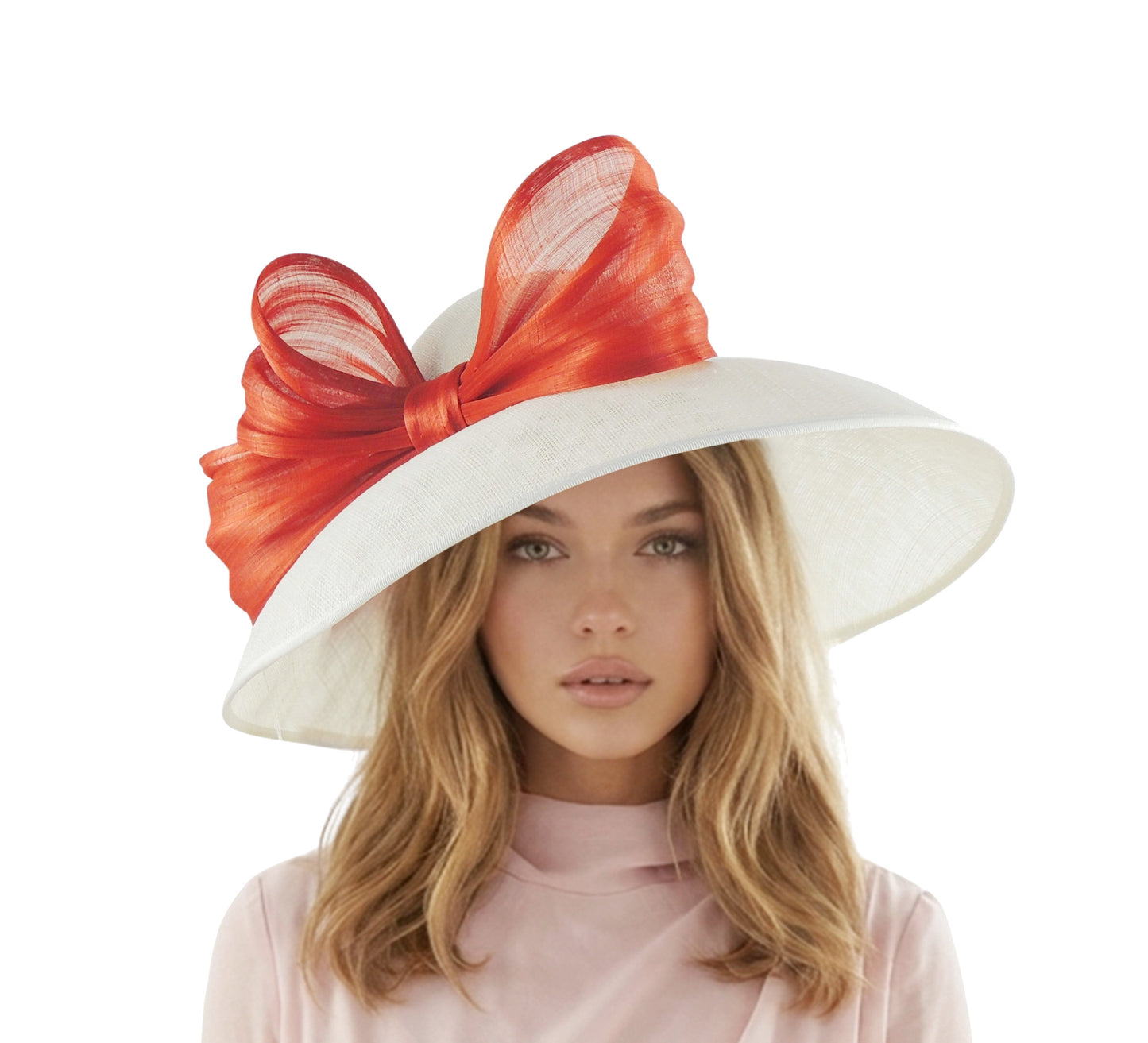 Saskia Wide Brim Sinamay Hat – Audrey Hepburn Style Occasion Hat