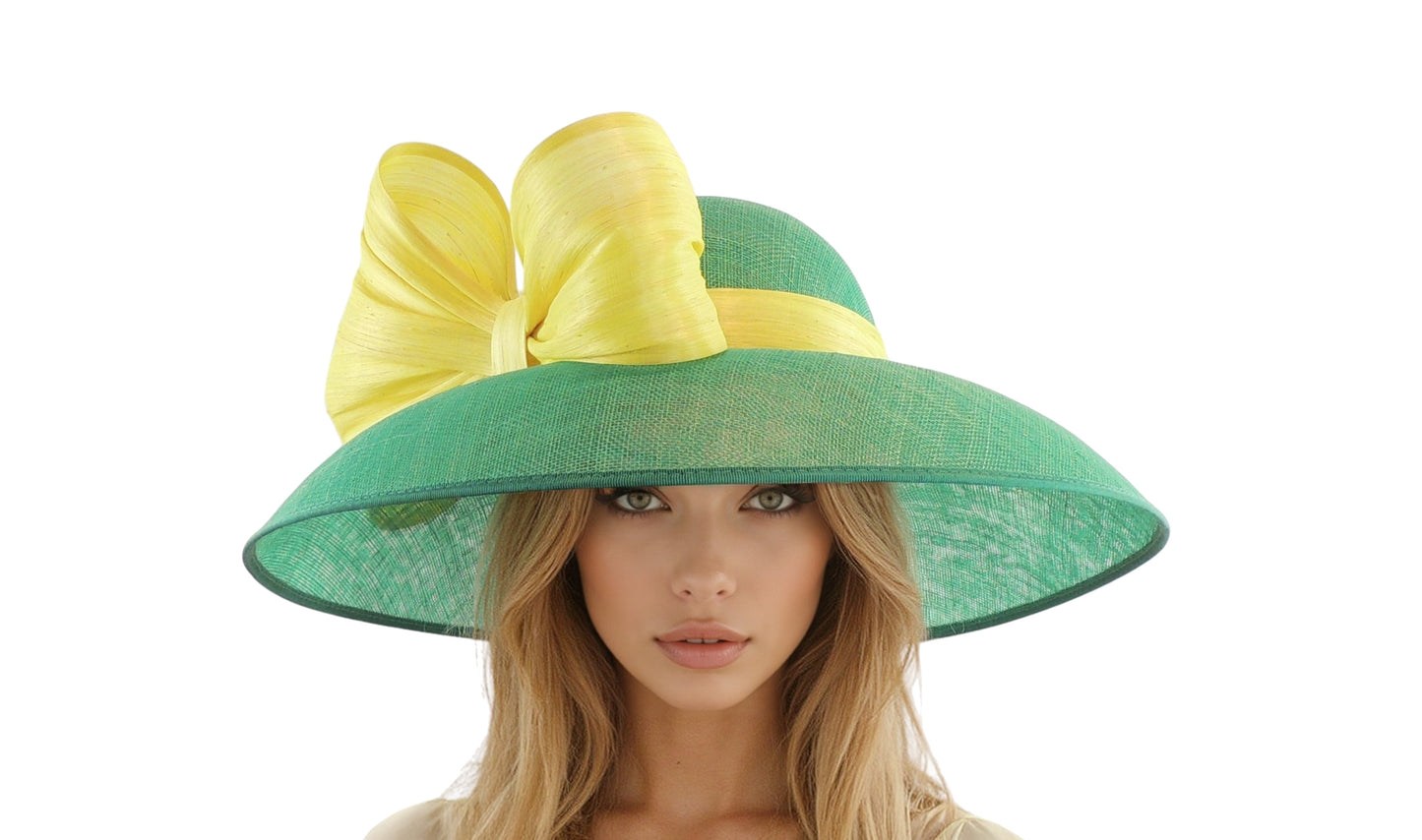 Saskia Wide Brim Sinamay Hat – Audrey Hepburn Style Occasion Hat