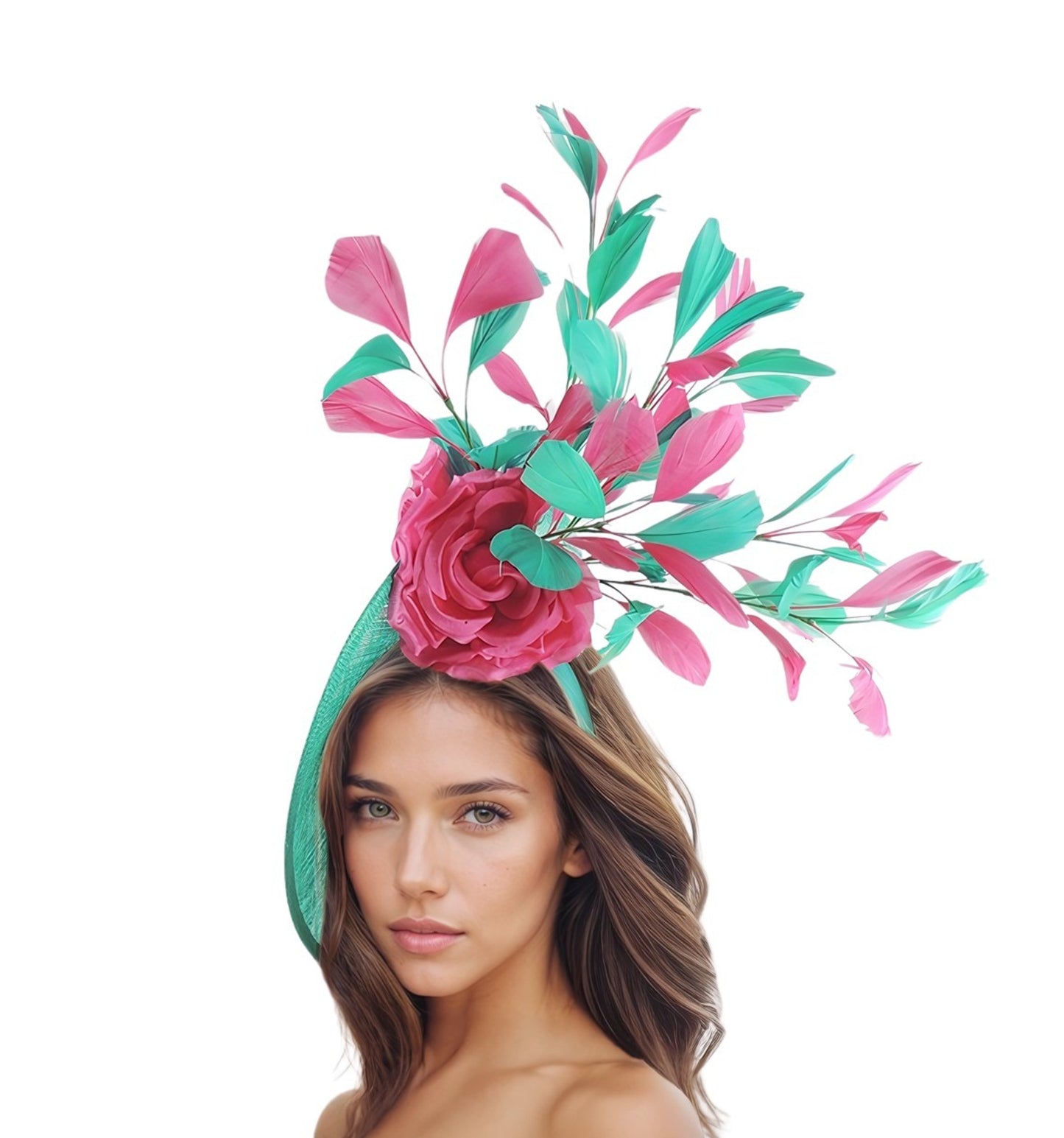 Natalie | Large Feather Statement Saucer Fascinator Hat