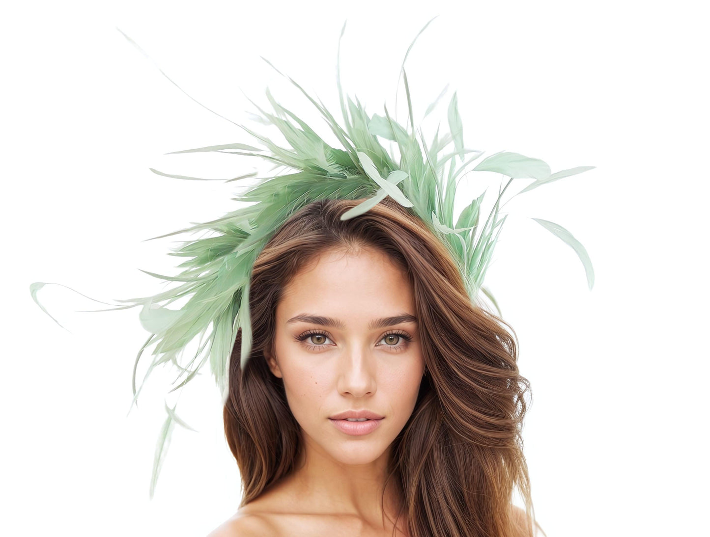 Pasha Feather Halo Crown Fascinator Hat