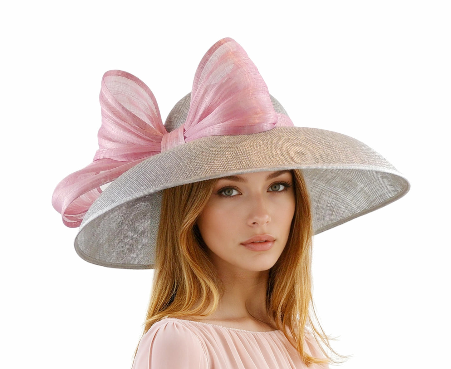Saskia Wide Brim Sinamay Hat – Audrey Hepburn Style Occasion Hat