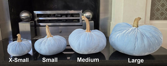 Set of 4 Silk Velvet Pumpkins – X-Small, Small, Medium & Large | Choose Your Colours | Luxury Autumn & Fall Decor