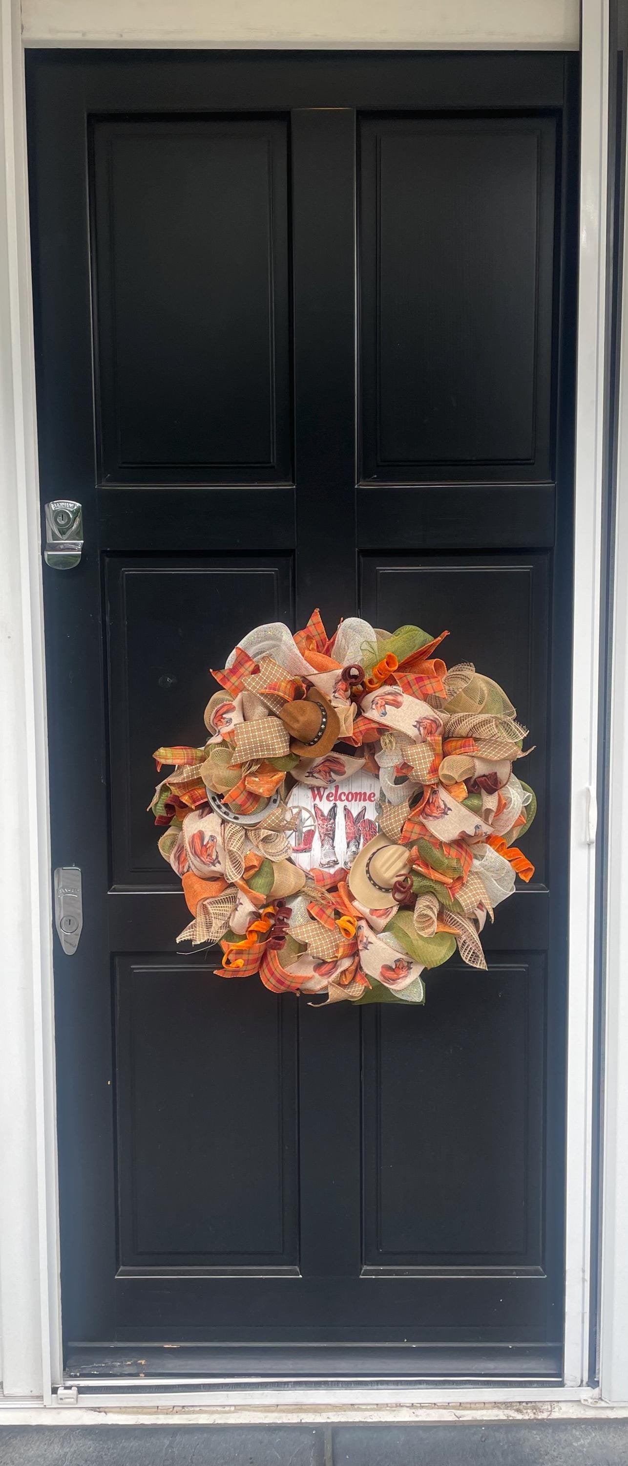 Elegant Southern Charm Wreath Front Door Welcome Y'all Rustic Country Girl Southern Belle Horse Lover Farmhouse Autumn Decor Home Porch Wall - Hats By Cressida