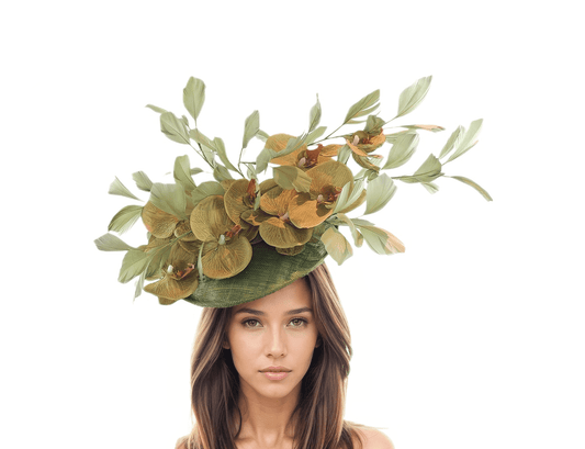 Emersyn Large Feather Ascot Race Day Disc Fascinator Hat - Hats By Cressida