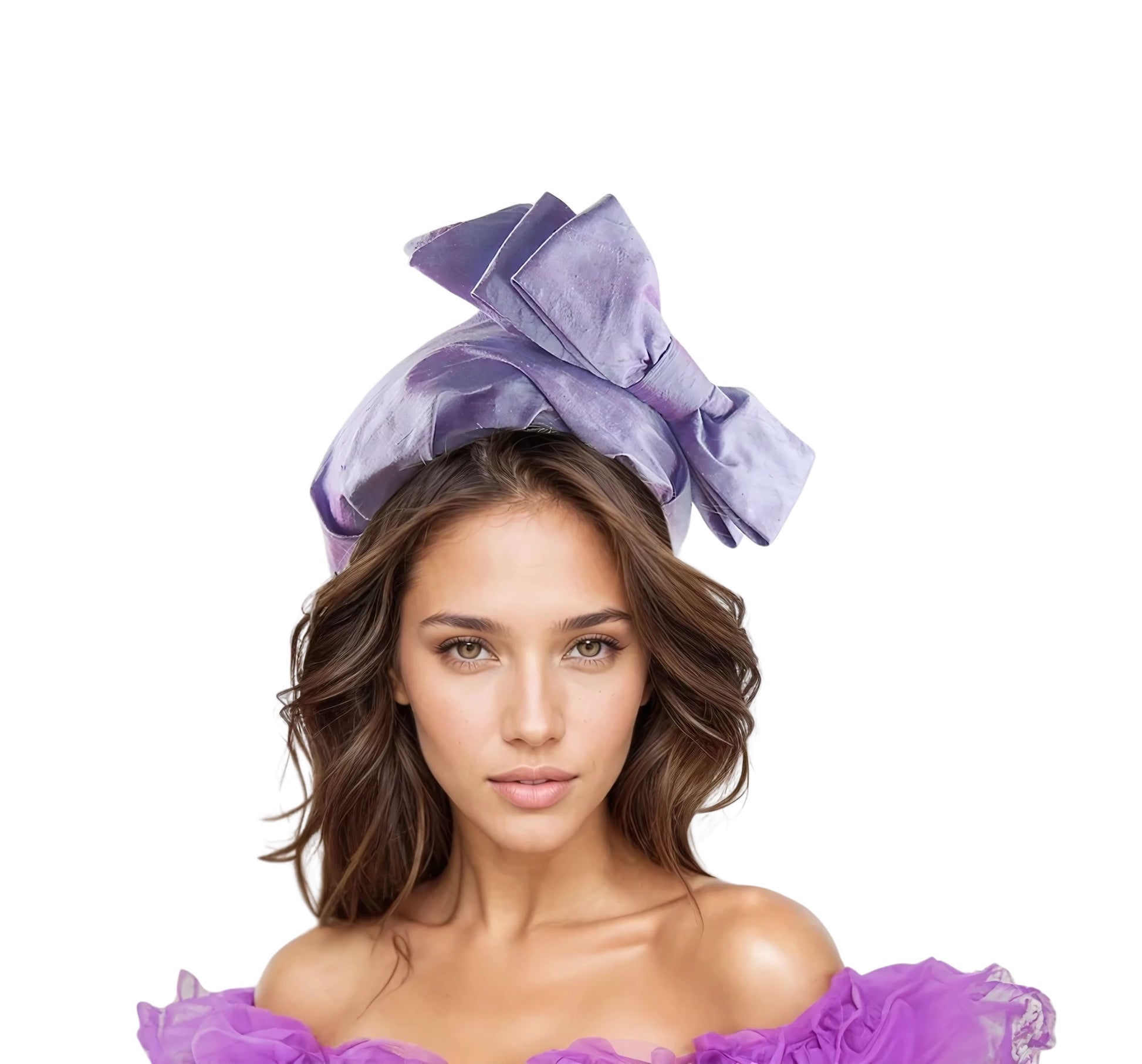 Georgia Silk Bow Extra Wide Puffy Headband Fascinator - Hats By Cressida