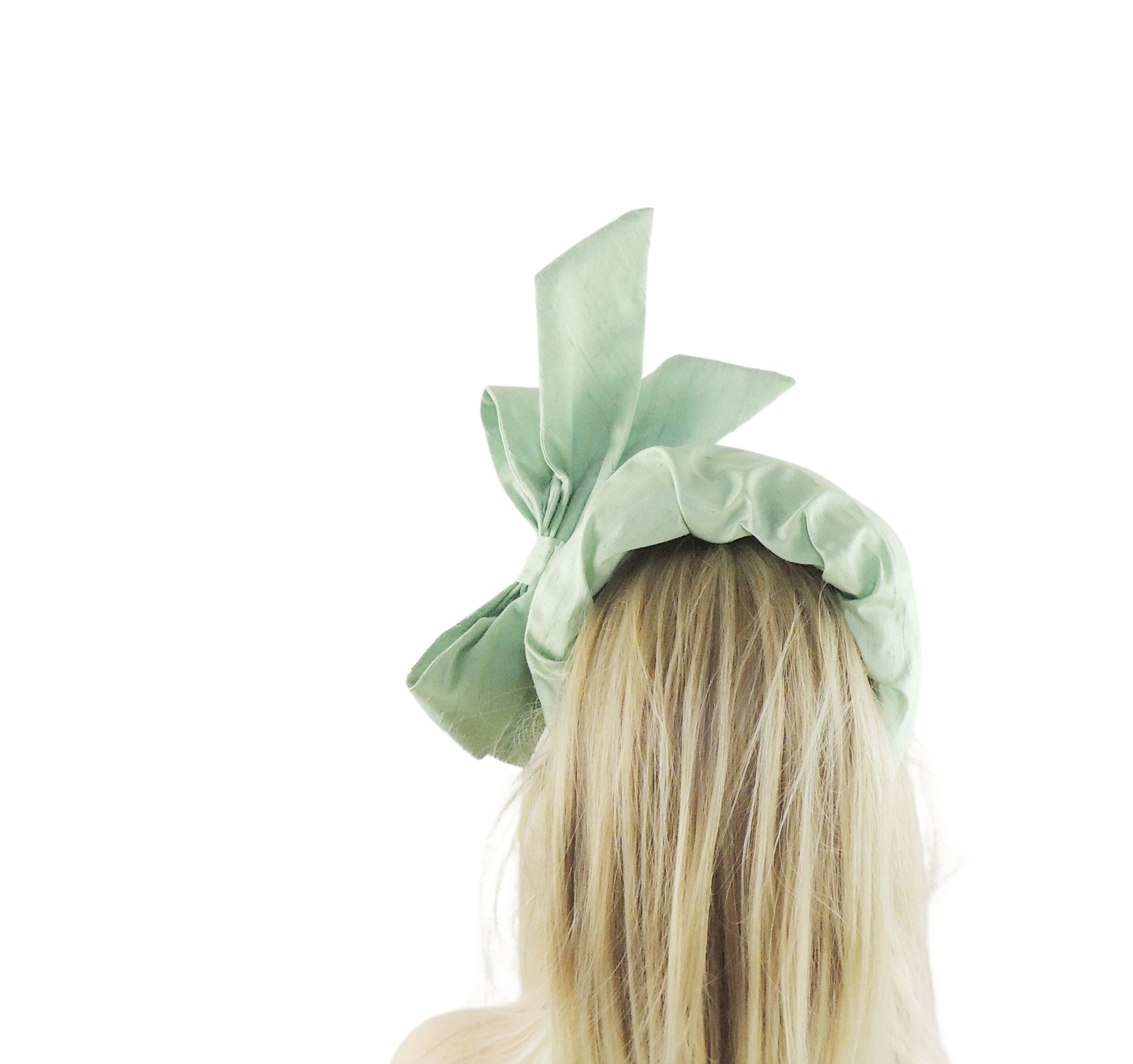 Georgia Silk Bow Extra Wide Puffy Headband Fascinator - Hats By Cressida