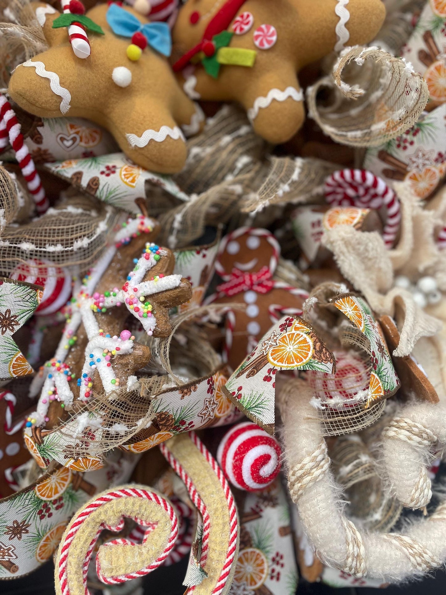 Gingerbread luxury Christmas Front Door Wreath Traditional Elegant Porch Holiday House Home Decor Decoration Winter Swag Designer Unique - Hats By Cressida