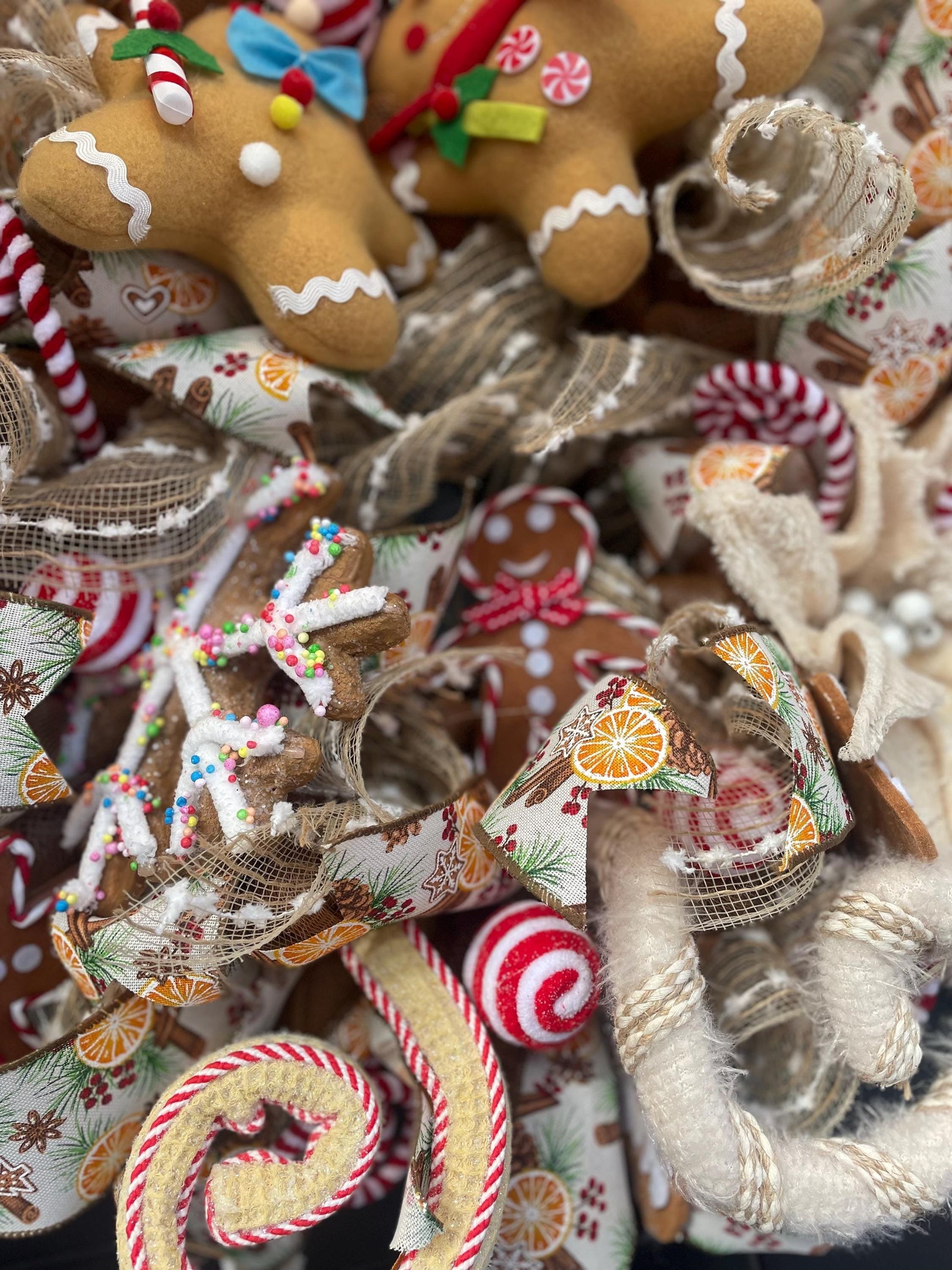 Gingerbread luxury Christmas Front Door Wreath Traditional Elegant Porch Holiday House Home Decor Decoration Winter Swag Designer Unique - Hats By Cressida