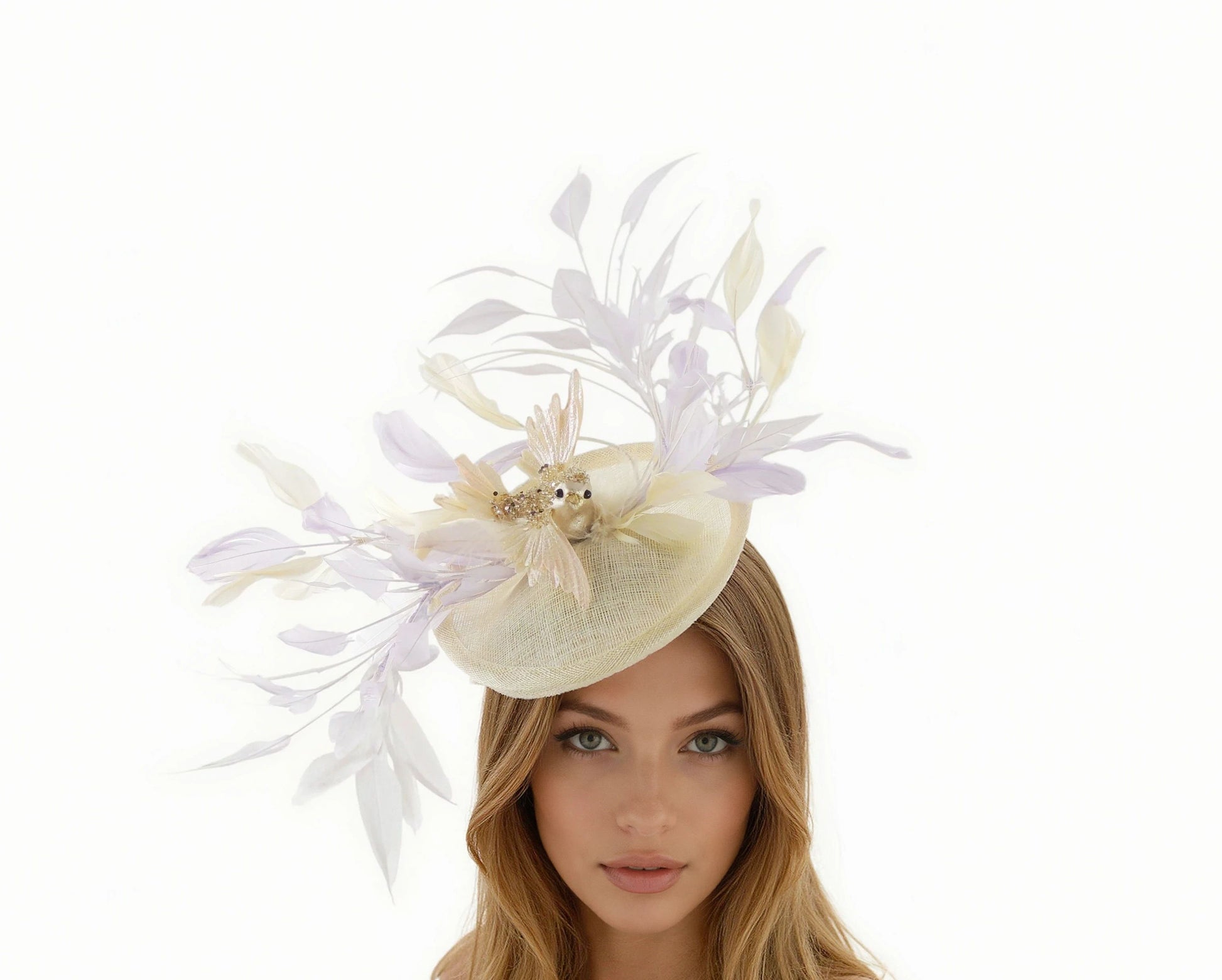 💛 Holly – Feather Fascinator Hat for Kentucky Derby, Ascot & Weddings - Hats By Cressida