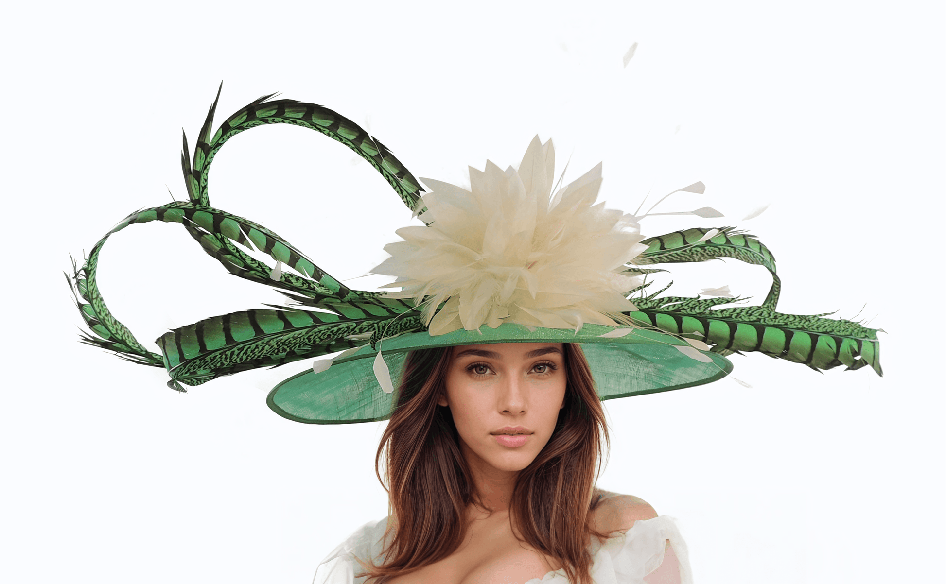 Imka Large Pheasant Feather Royal Ascot Hat Many Colours - Hats By Cressida