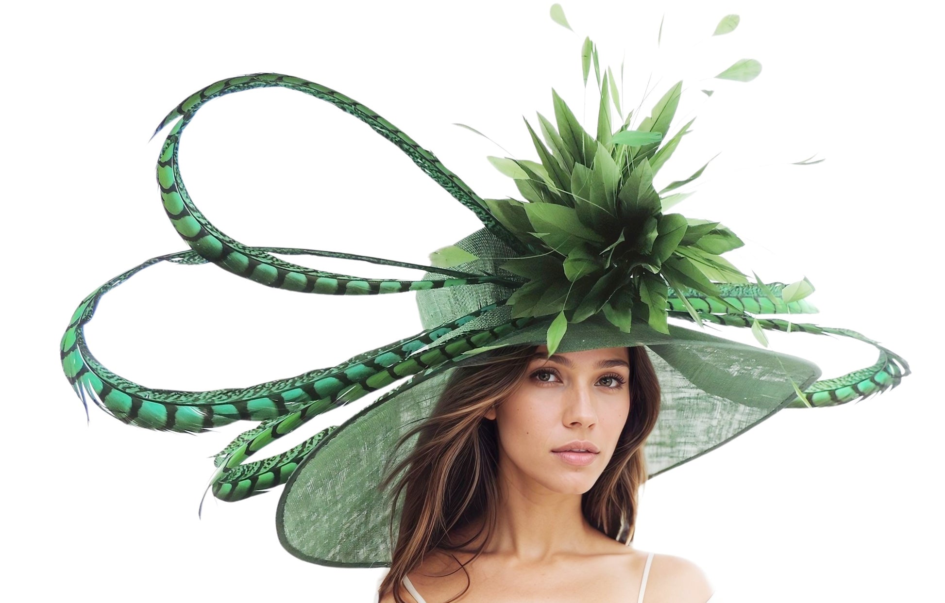 Imka Large Pheasant Feather Royal Ascot Hat Many Colours - Hats By Cressida
