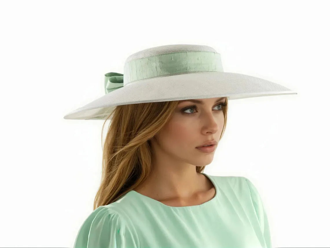 Ingrid - Statement Boater Hat – Kentucky Derby, Royal Ascot - Hats By Cressida