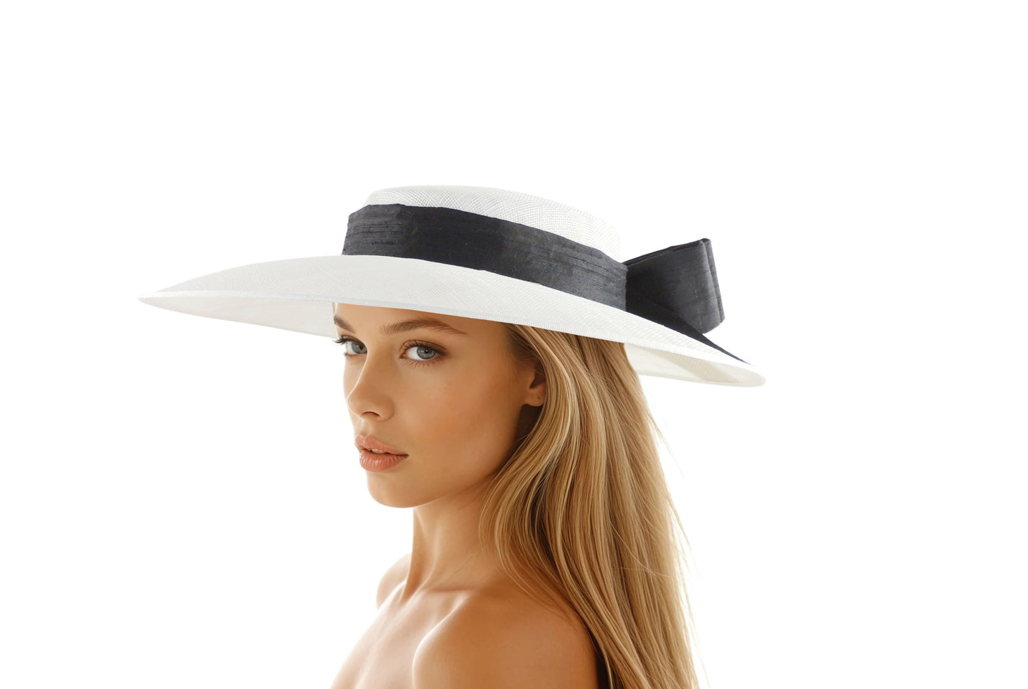 Ingrid - Statement Boater Hat – Kentucky Derby, Royal Ascot - Hats By Cressida