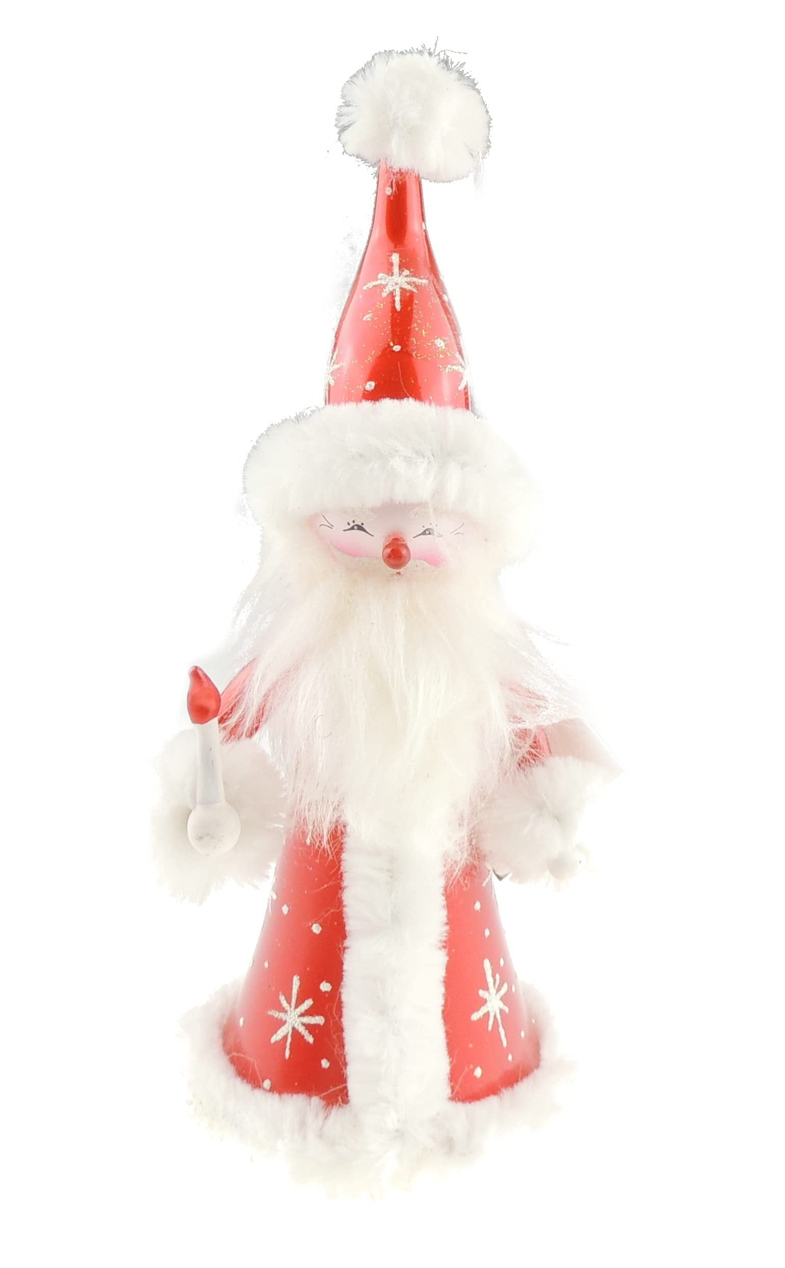 Italian Hand Blown Glass Keepsake Large Christmas Tree Ornament Bauble Red Father Christmas Santa Candle - Hats By Cressida