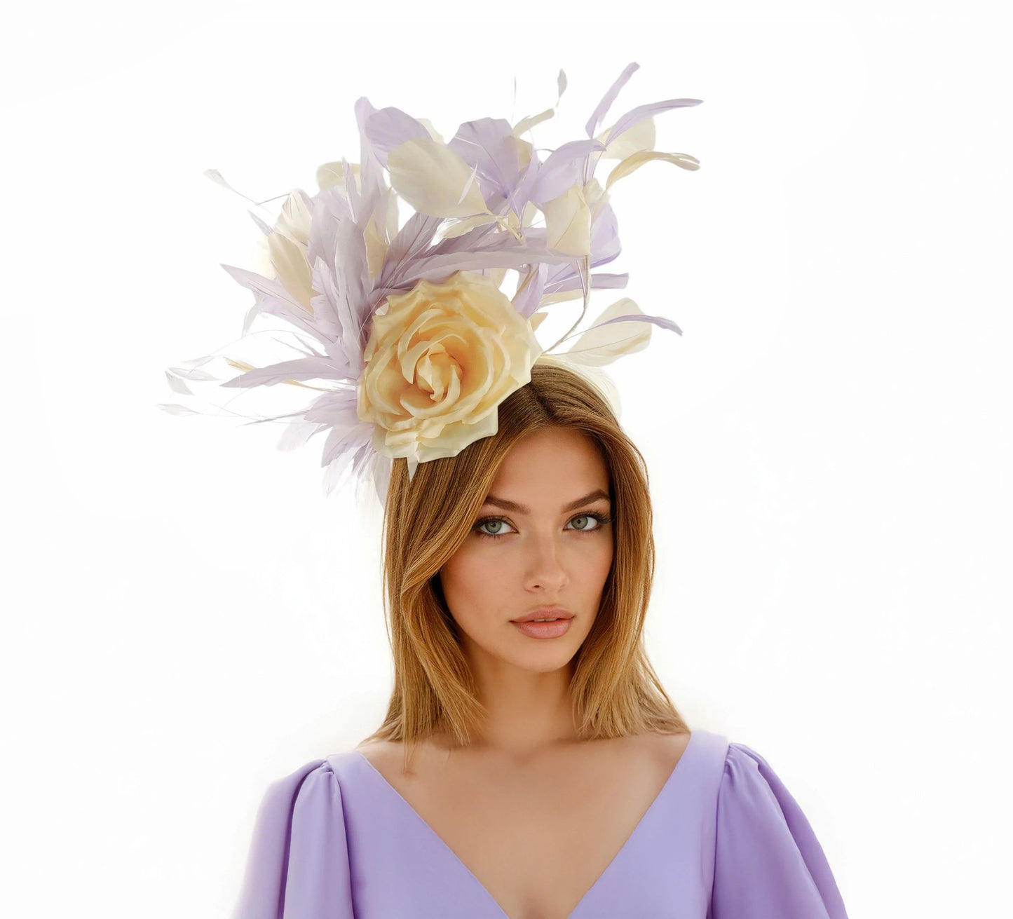 Jackie – Feather Fascinator Race Day & Wedding Headpiece - Hats By Cressida