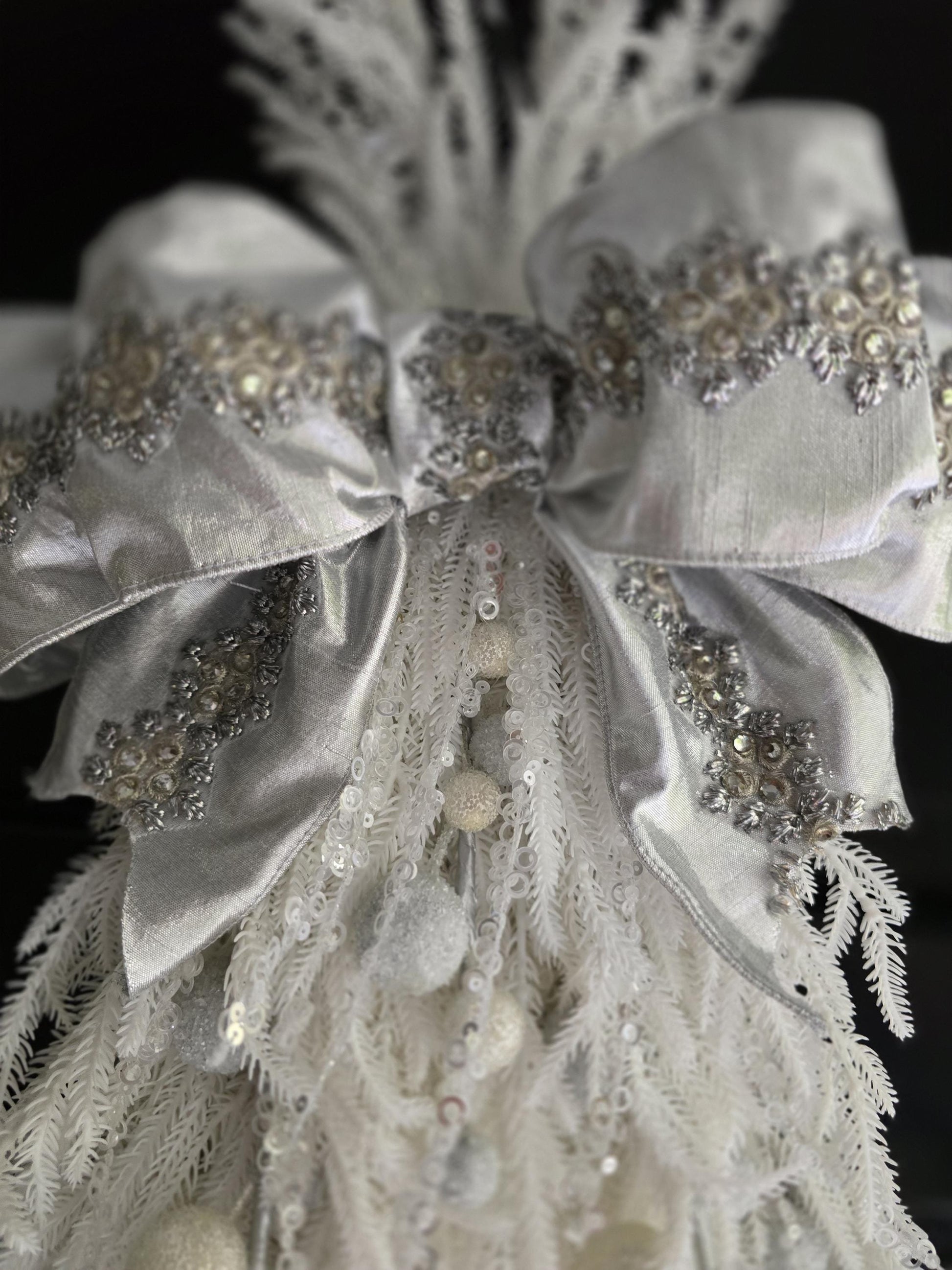 Large Luxury Christmas Tree Wreath Elegant Front Door Home Decorations White Xmas Winter Mantle Decor Porch Holiday Swag Designer Unique - Hats By Cressida