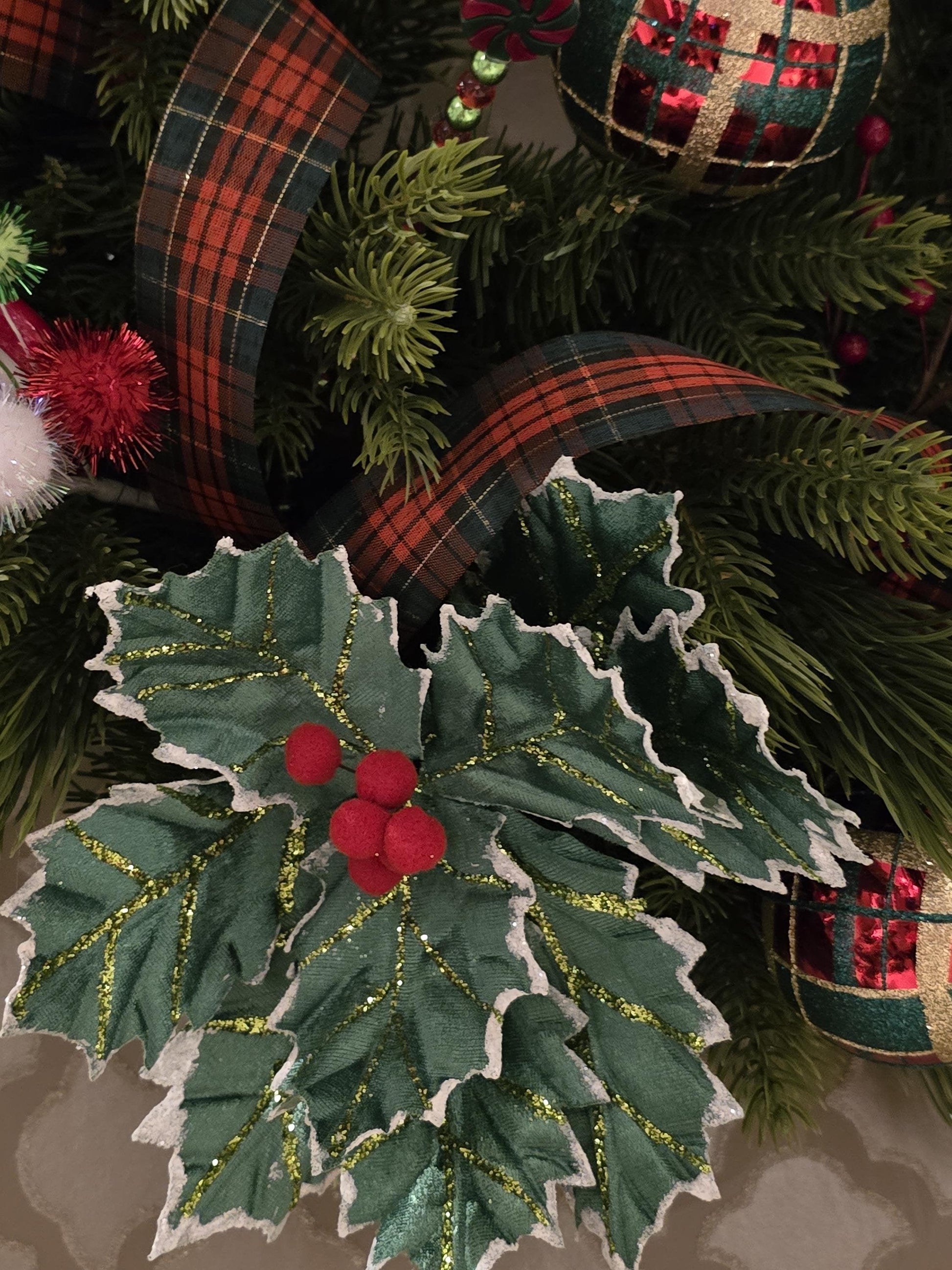 Luxury Christmas Wreath Front Door, Luxury Home Decorations, Red Green Xmas, Winter Mantle Decor, Holiday wreath,Advent wreath,Holiday Swag - Hats By Cressida
