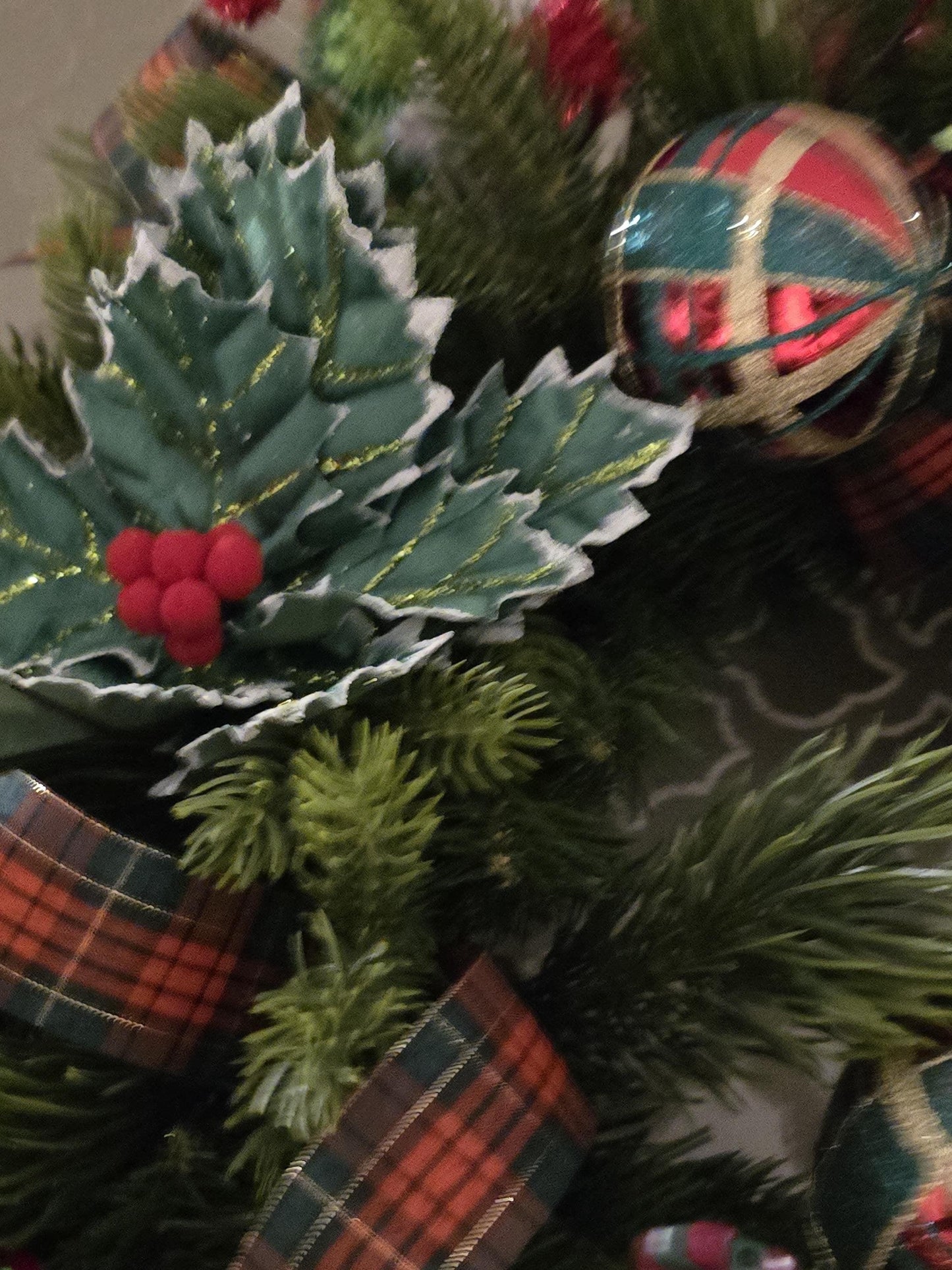 Luxury Christmas Wreath Front Door, Luxury Home Decorations, Red Green Xmas, Winter Mantle Decor, Holiday wreath,Advent wreath,Holiday Swag - Hats By Cressida