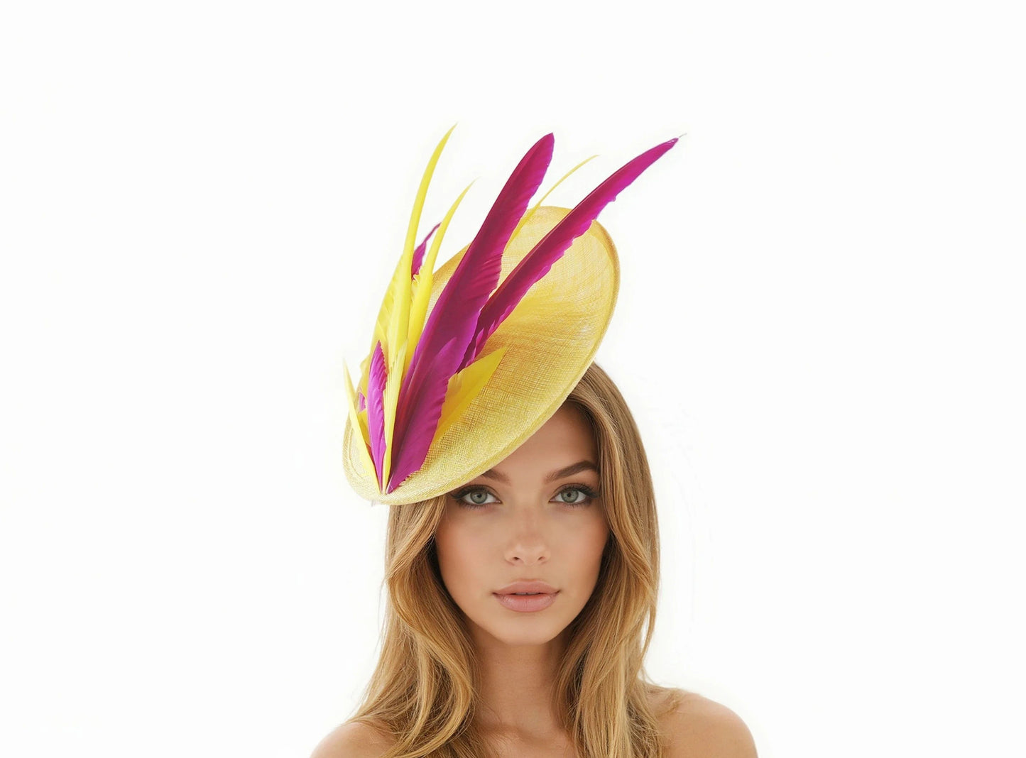 Lydia Colorful Saucer Fascinator – Statement Race Day Hat - Hats By Cressida