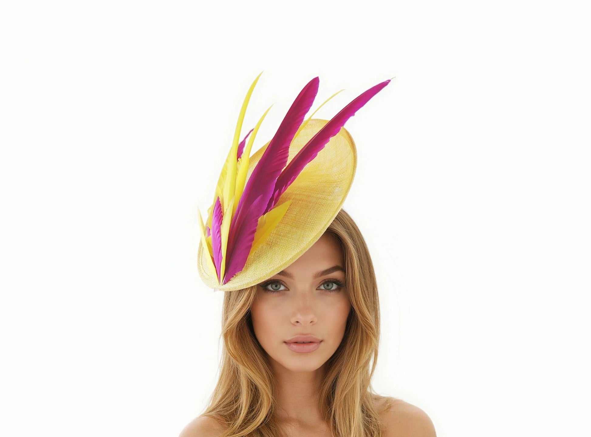 Lydia Colorful Saucer Fascinator – Statement Race Day Hat - Hats By Cressida