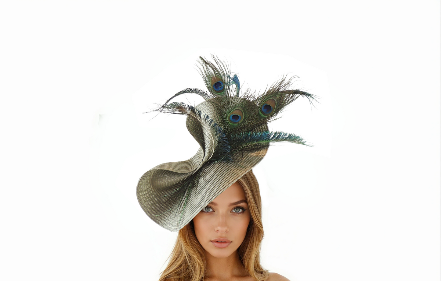 Melinda Peacock Feather Kentucky Derby Fascinator Hat - Hats By Cressida