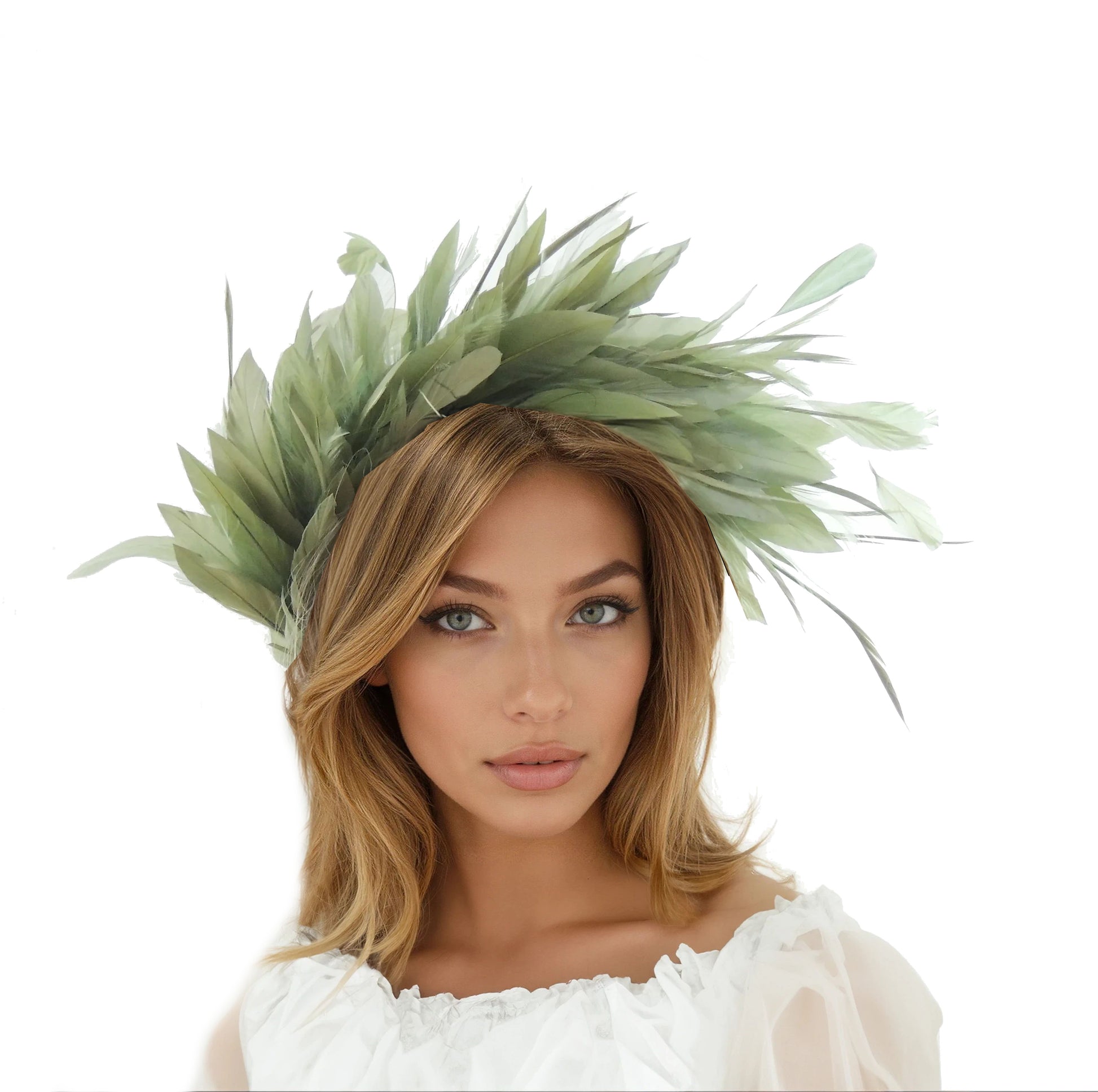 Pasha Feather Halo Crown Fascinator Hat - Hats By Cressida