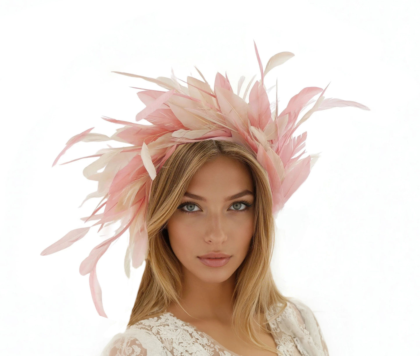 Pasha Feather Halo Crown Fascinator Hat - Hats By Cressida