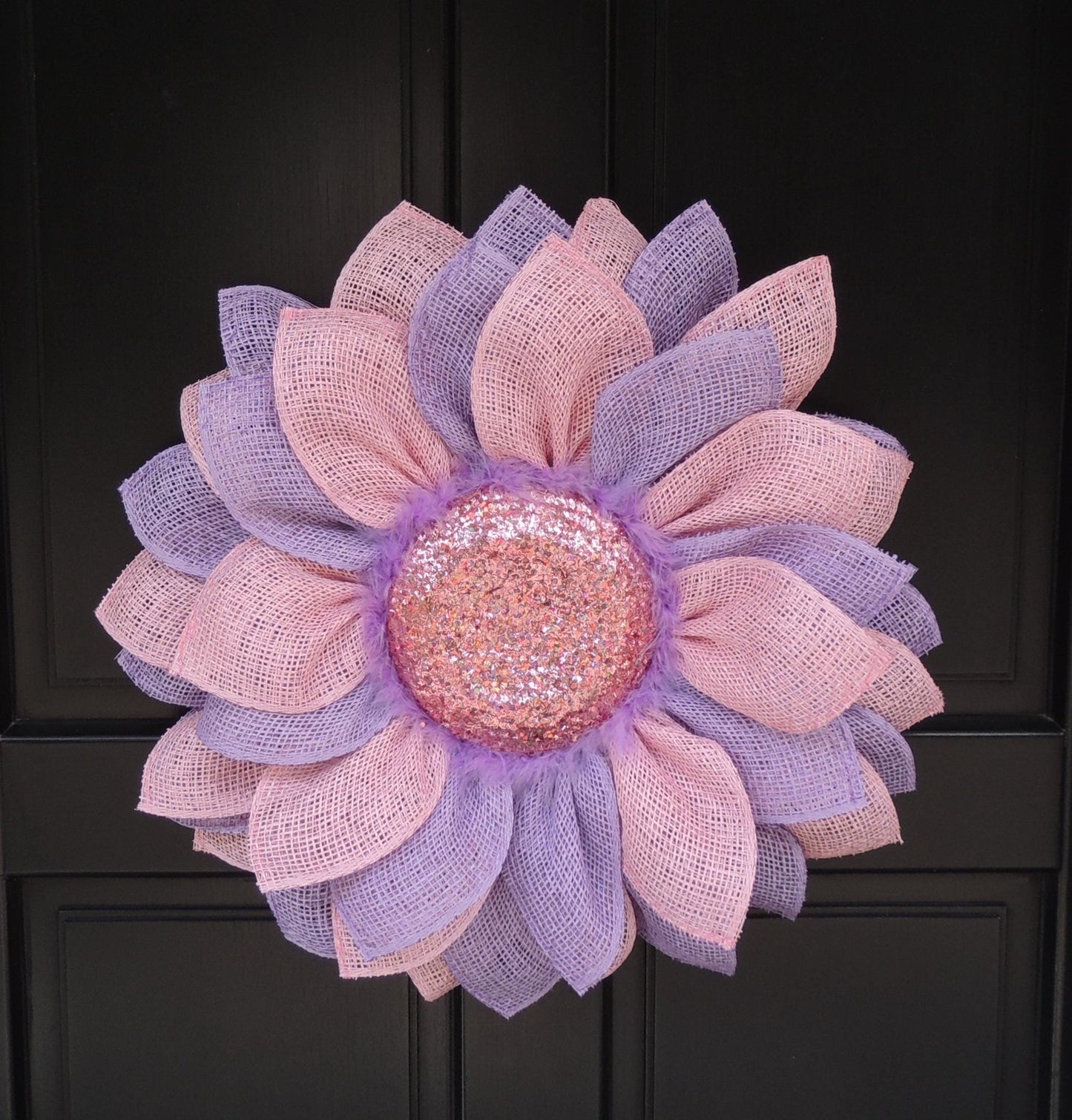Pink Purple Sunflower Front Door Wreath Outdoor Summer Decor Flower Hanger Wall Decoration Housewarming Gift Welcome Farmhouse Rustic - Hats By Cressida