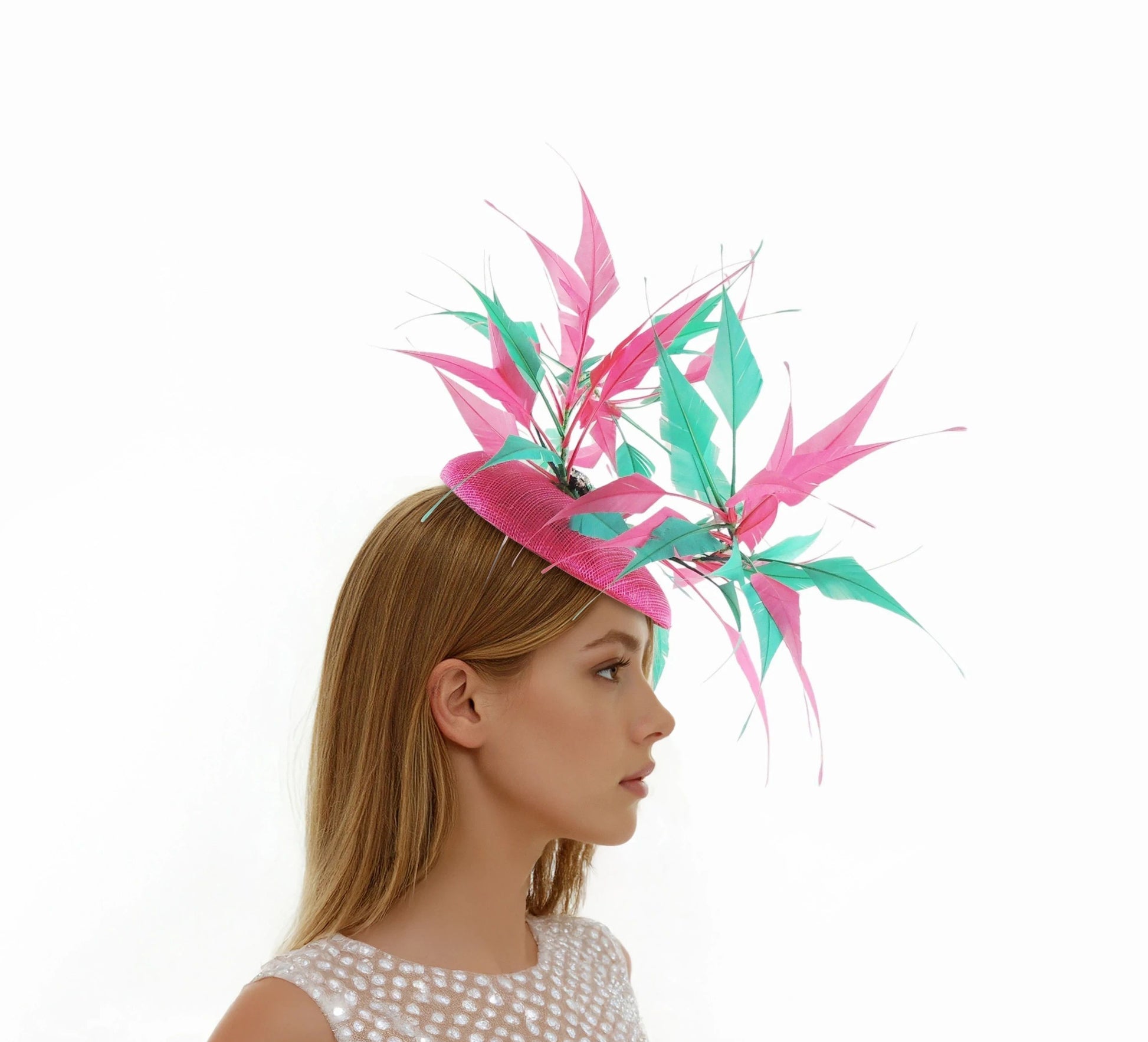 💕🪶 Piper Feather Percher Hat – Feather Statement Fascinator - Hats By Cressida