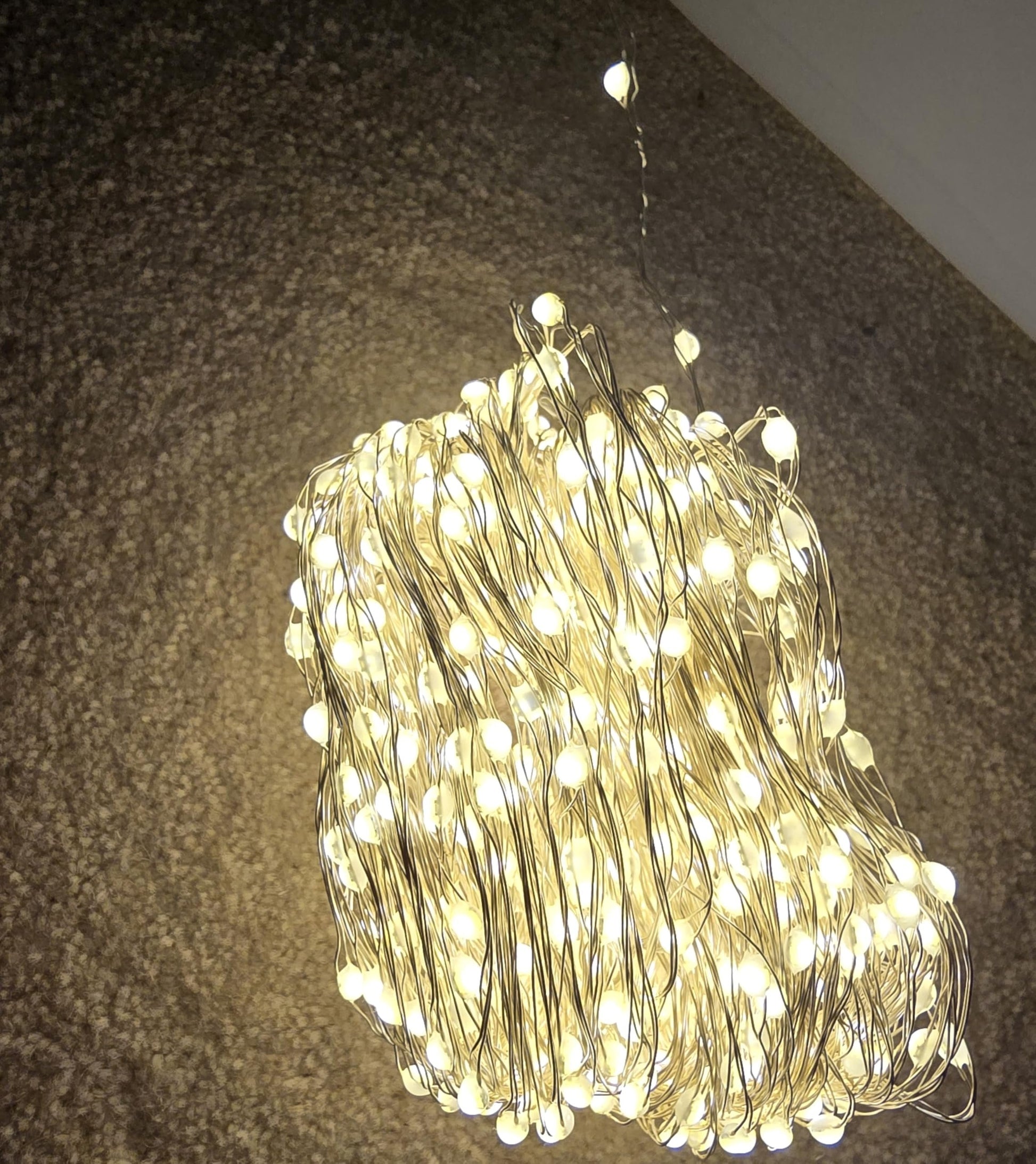 Premier 600 Large LEDs Multi-Action Pinwire Christmas Fairy String Micro Lights Warm White Ultra Brights on Silver Pin Wire with 8 Effect Settings, 30m Lit Length - Hats By Cressida